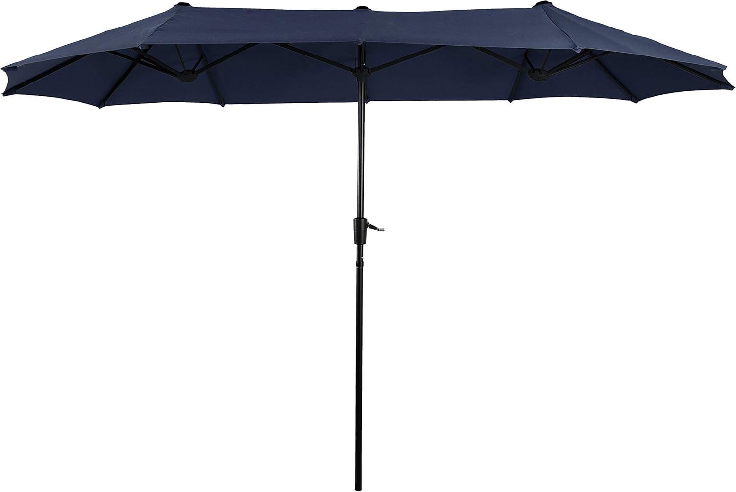 PHI VILLA 13ft Double-Sided Twin Outdoor Patio Umbrella Market Umbrella, Beige
