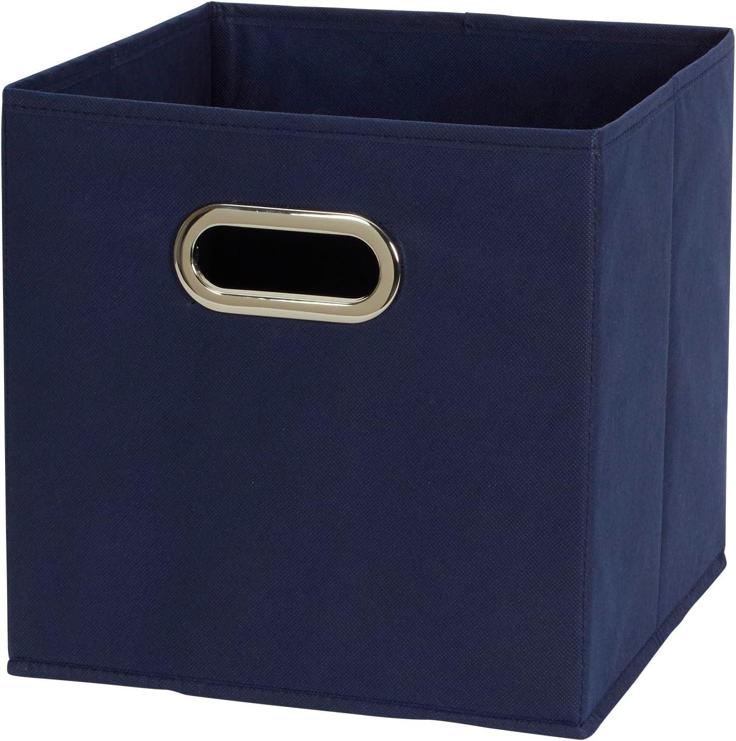 Household Essentials Open Fabric Storage Cube Bins, Set of 6, Navy