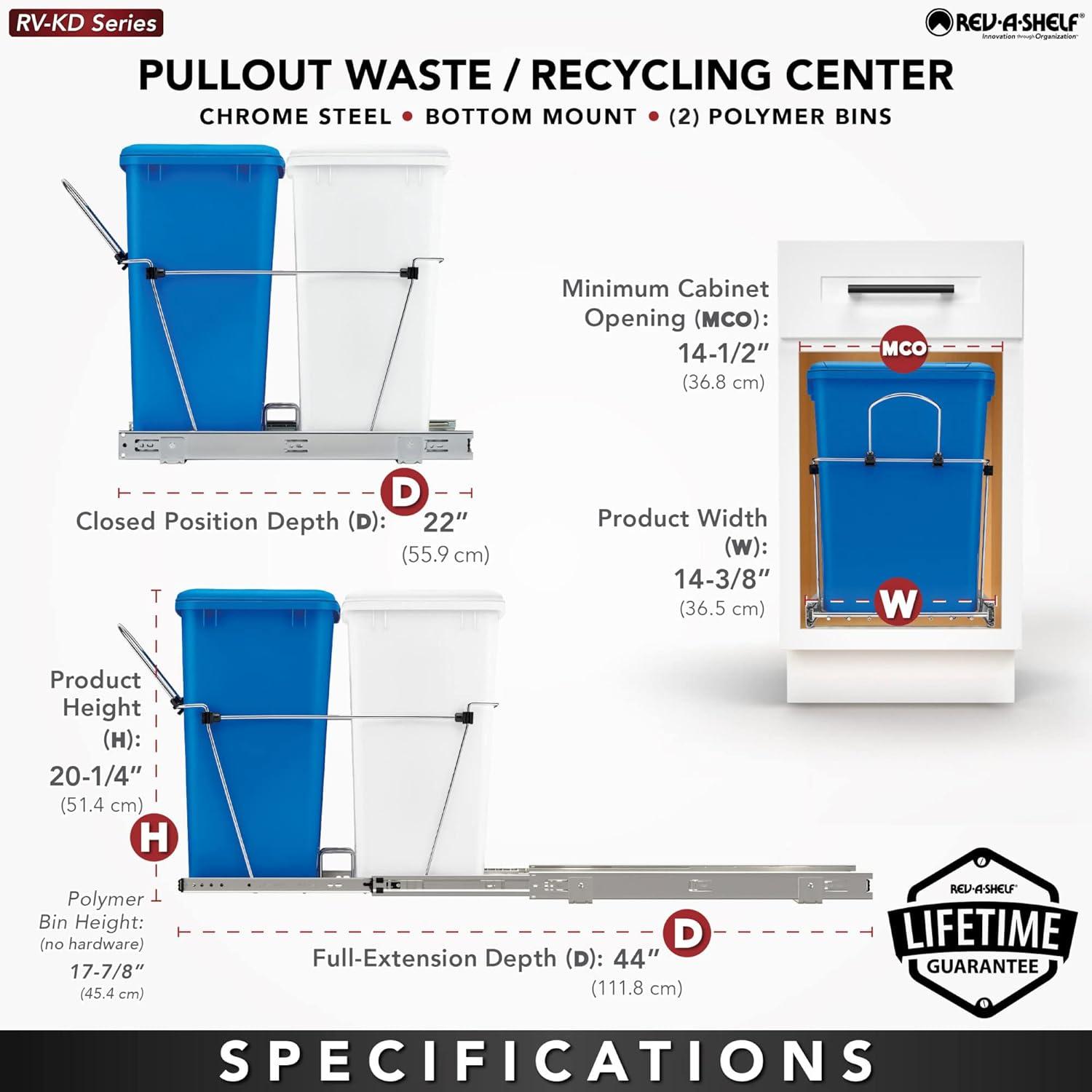 Double Sliding Pull-Out Waste Bin Containers