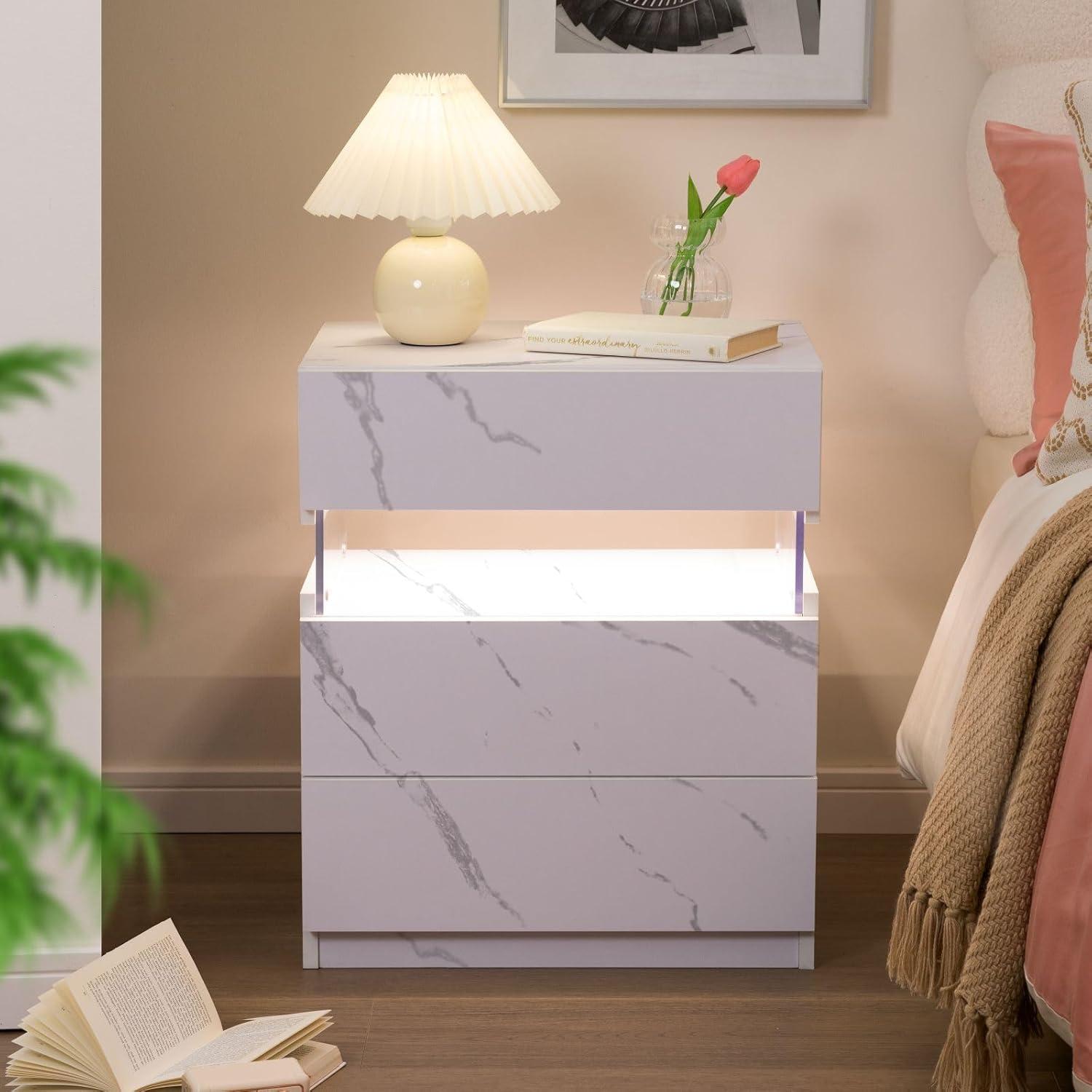 Nightstands set of 2 LED Night Stand