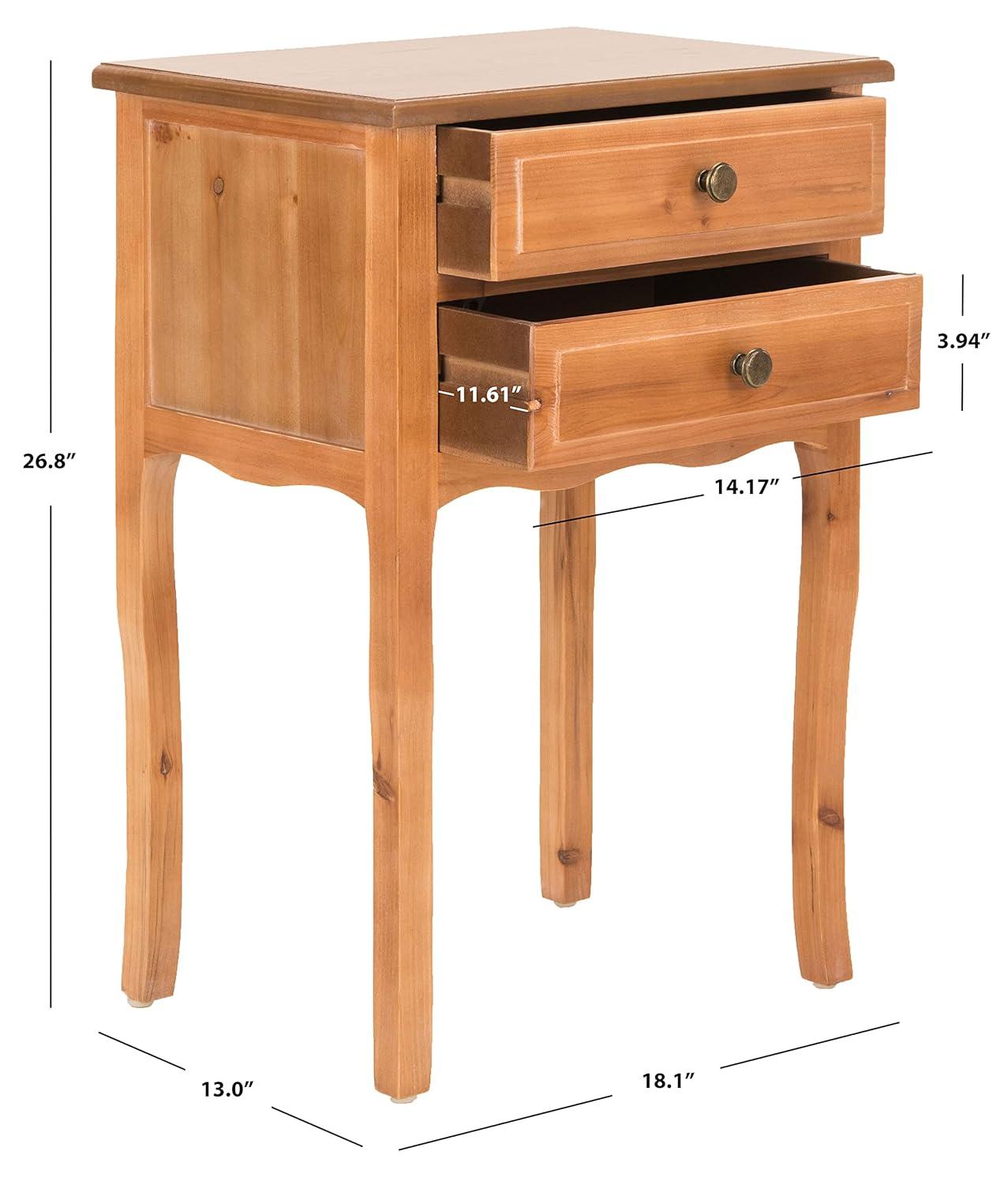 SAFAVIEH Lori End Table With Storage Drawers Red Maple