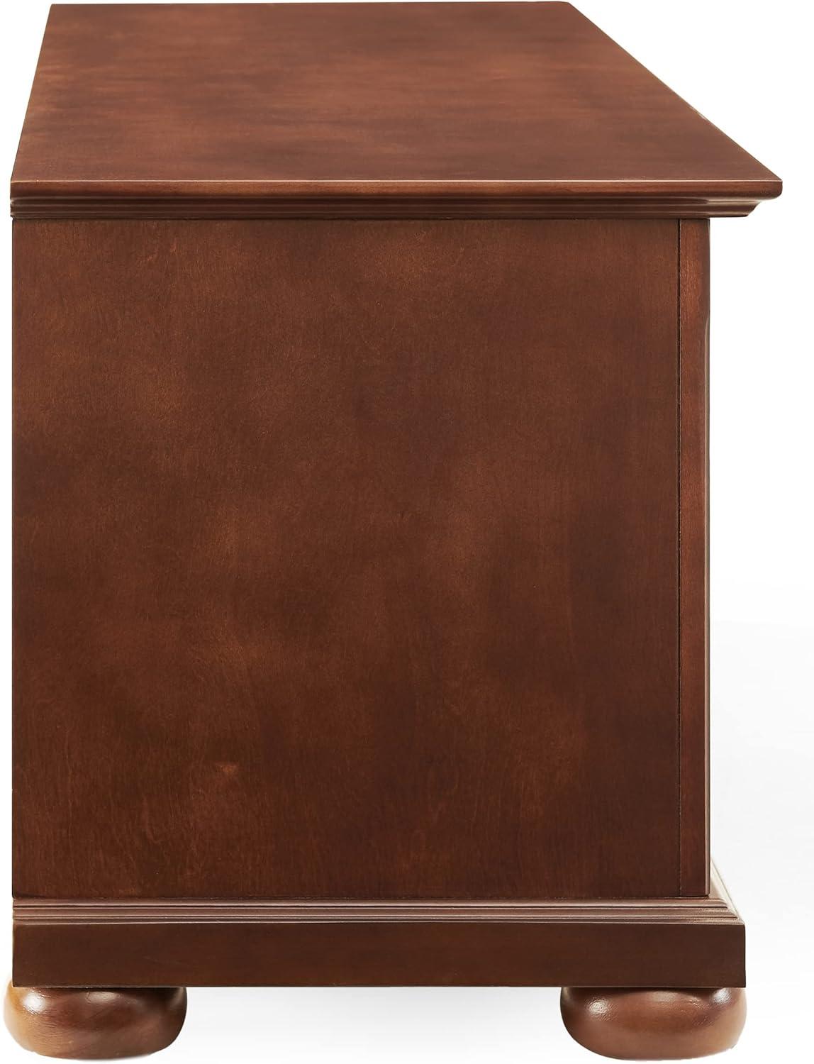 Alexandria TV Stand for TVs up to 60" Mahogany - Crosley: Sleek Design, Media Storage, Cord Management