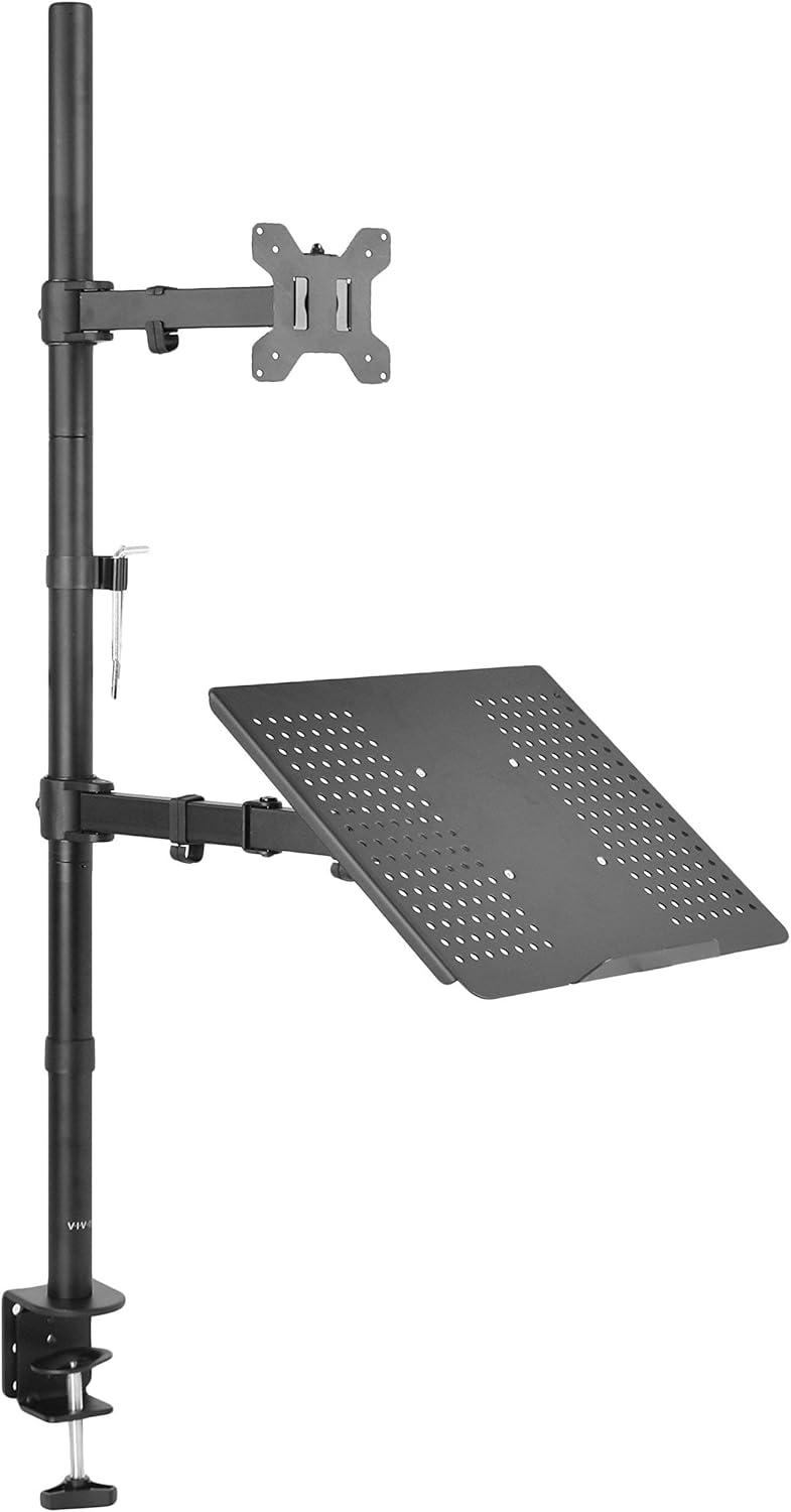 VIVO Laptop & Monitor Mount Extra Tall Adjustable Stand fits 1 Screen up to 32"