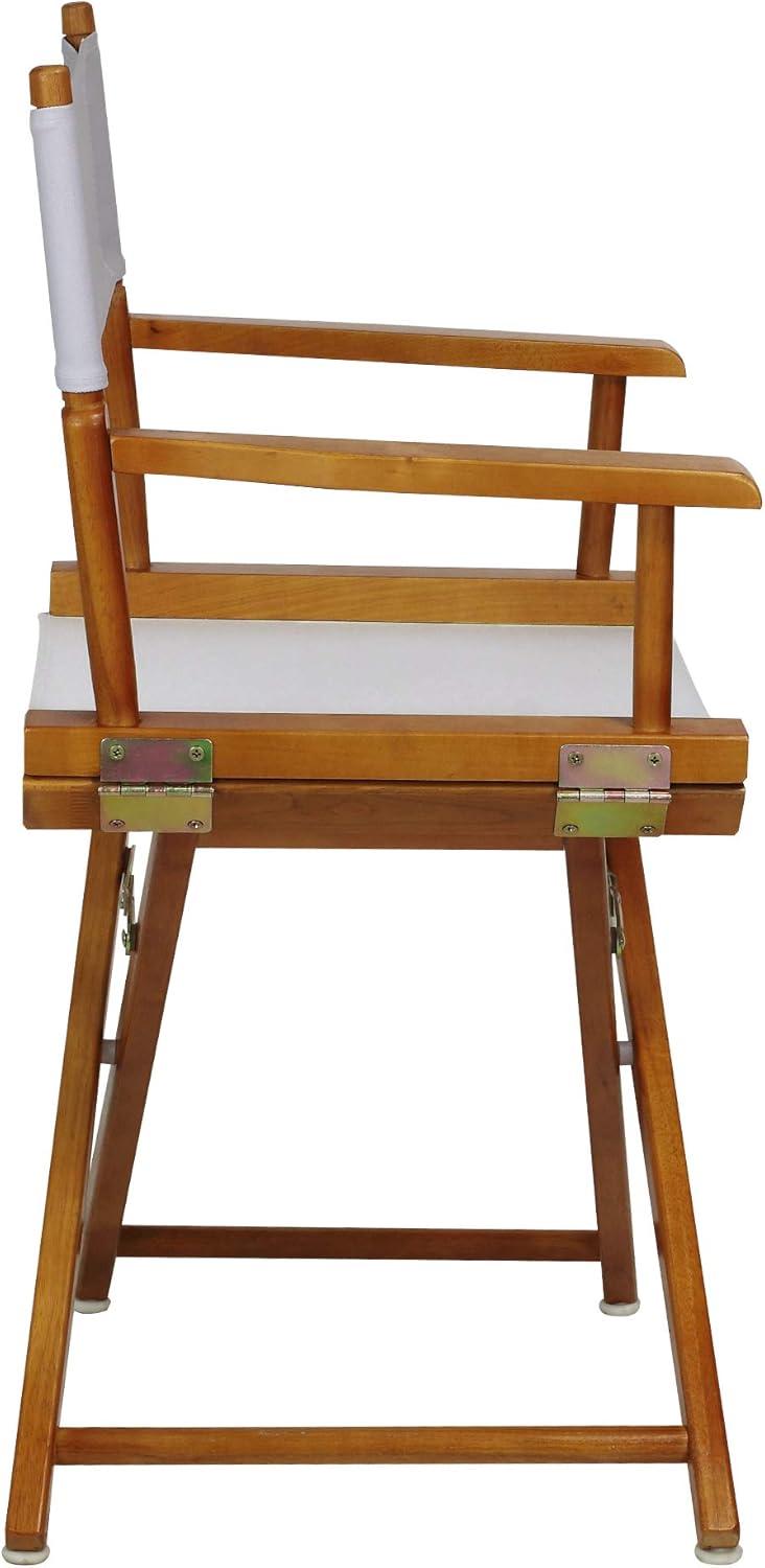 "18" Director's Chair Honey Oak Frame-White Canvas"