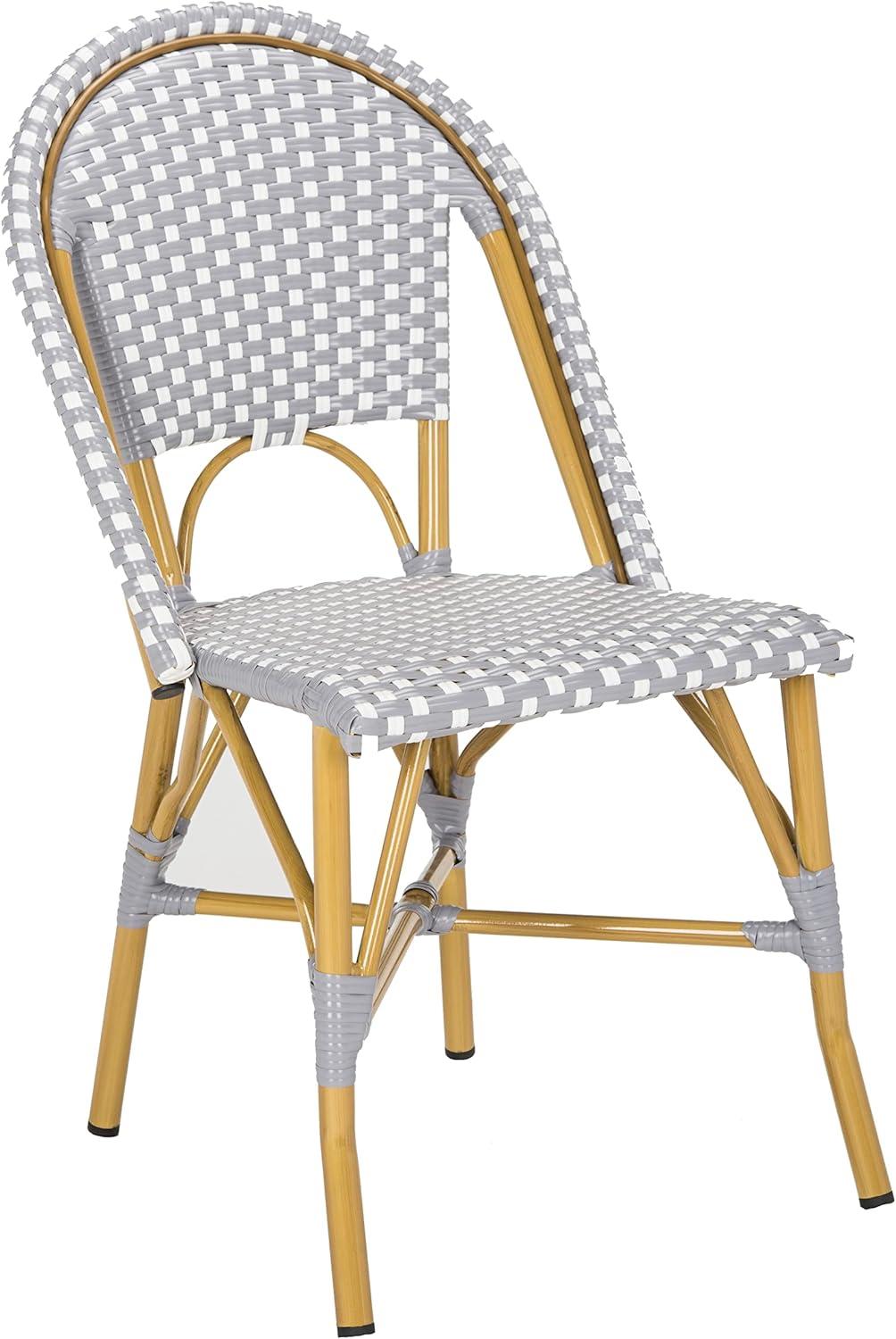 Salcha Side Chair (Set Of 2) - Indoor/Outdoor - FOX5210 - Gray/White - Safavieh