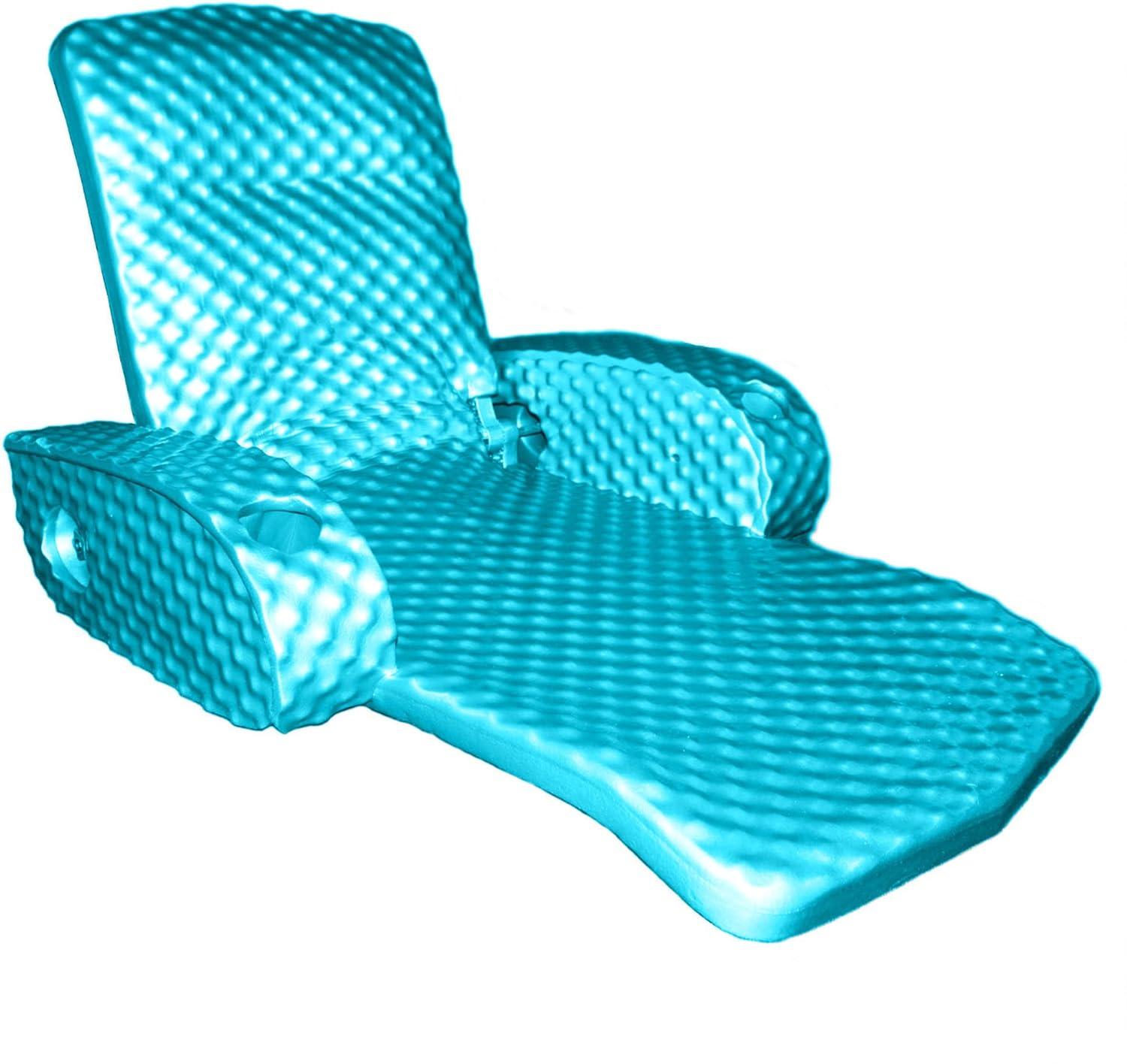 TRC Recreation Super Soft Adjustable Pool Recliner Float Portable Comfortable Chair Lounger with Cup Holders for Swimming Pool Essentials, Teal