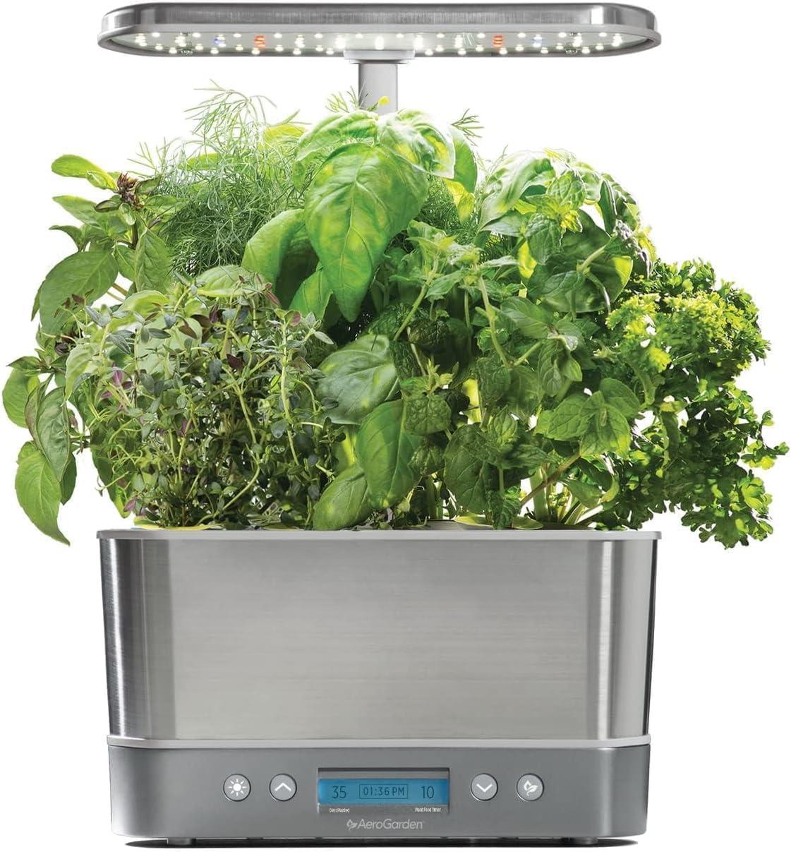 Stainless Steel Indoor Hydroponic Garden with LED Grow Light