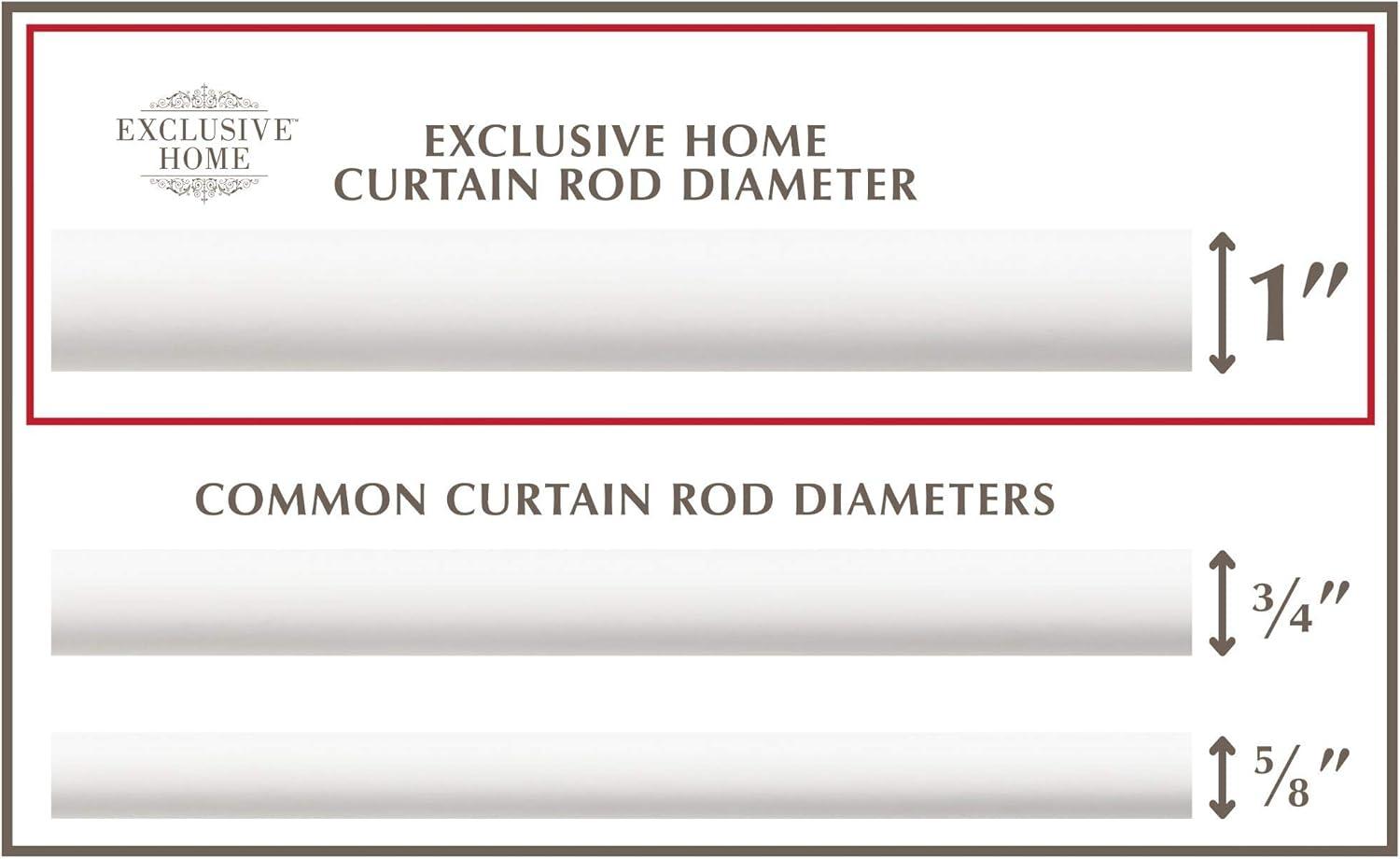 Exclusive Home Ogee 1" Curtain Rod and Coordinating Finial Set