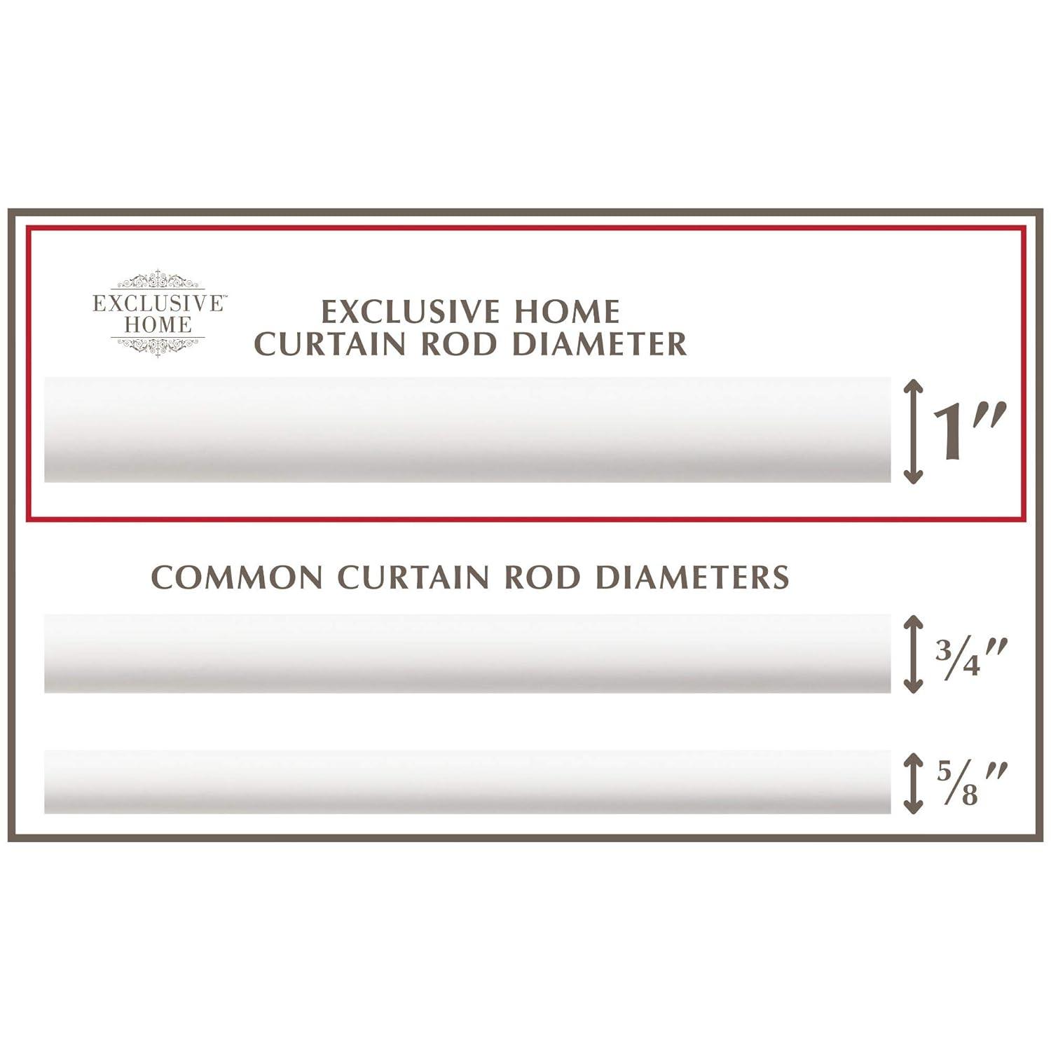 EXCLUSIVE HOME Ogee 1" Curtain Rod and Coordinating Finial Set, Matte White, Adjustable 36"-72"