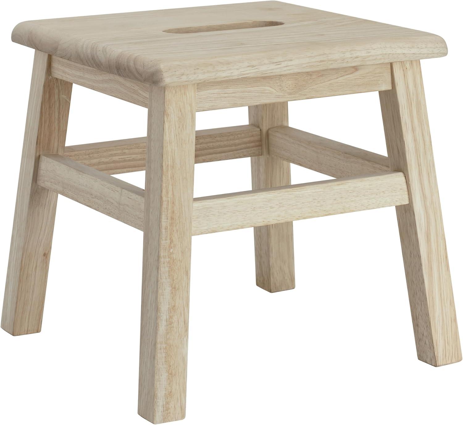 eHemco Solid Hardwood Step Stool, 12.25 Inches, Unfinished