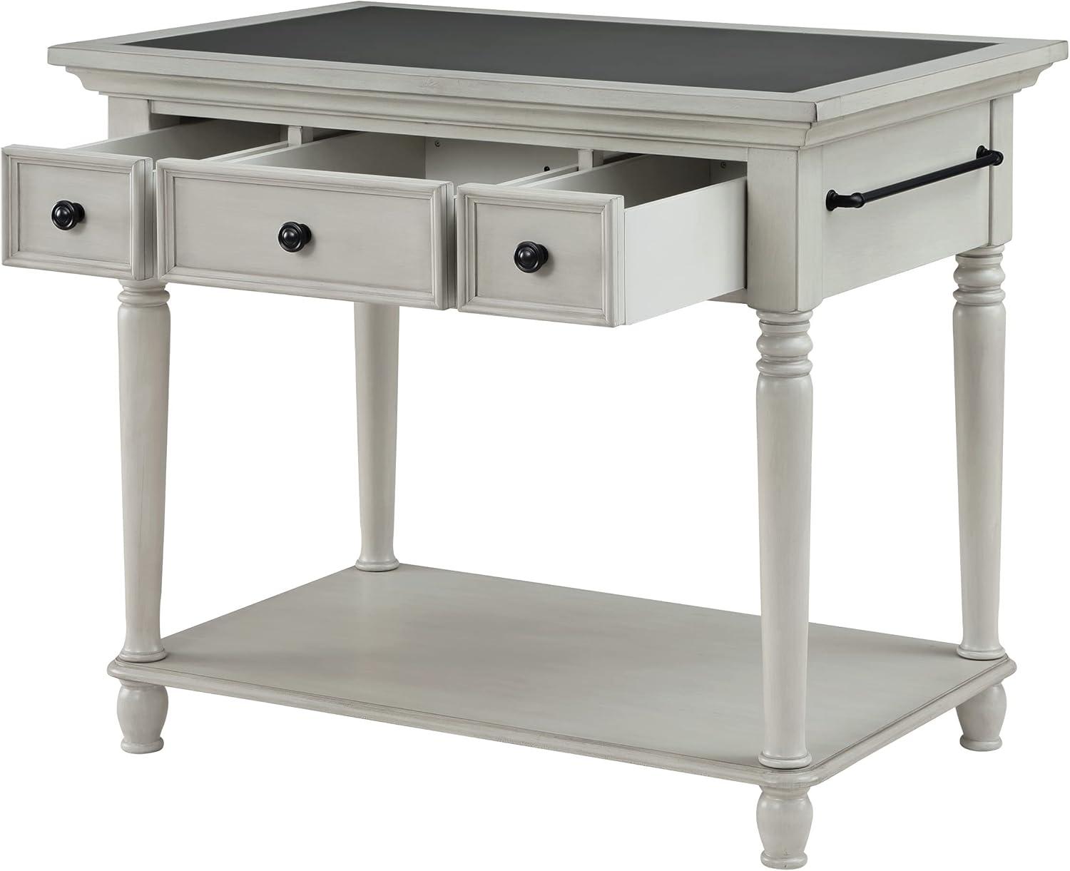 Nottingham Engineered Wood Kitchen Island in Antique White