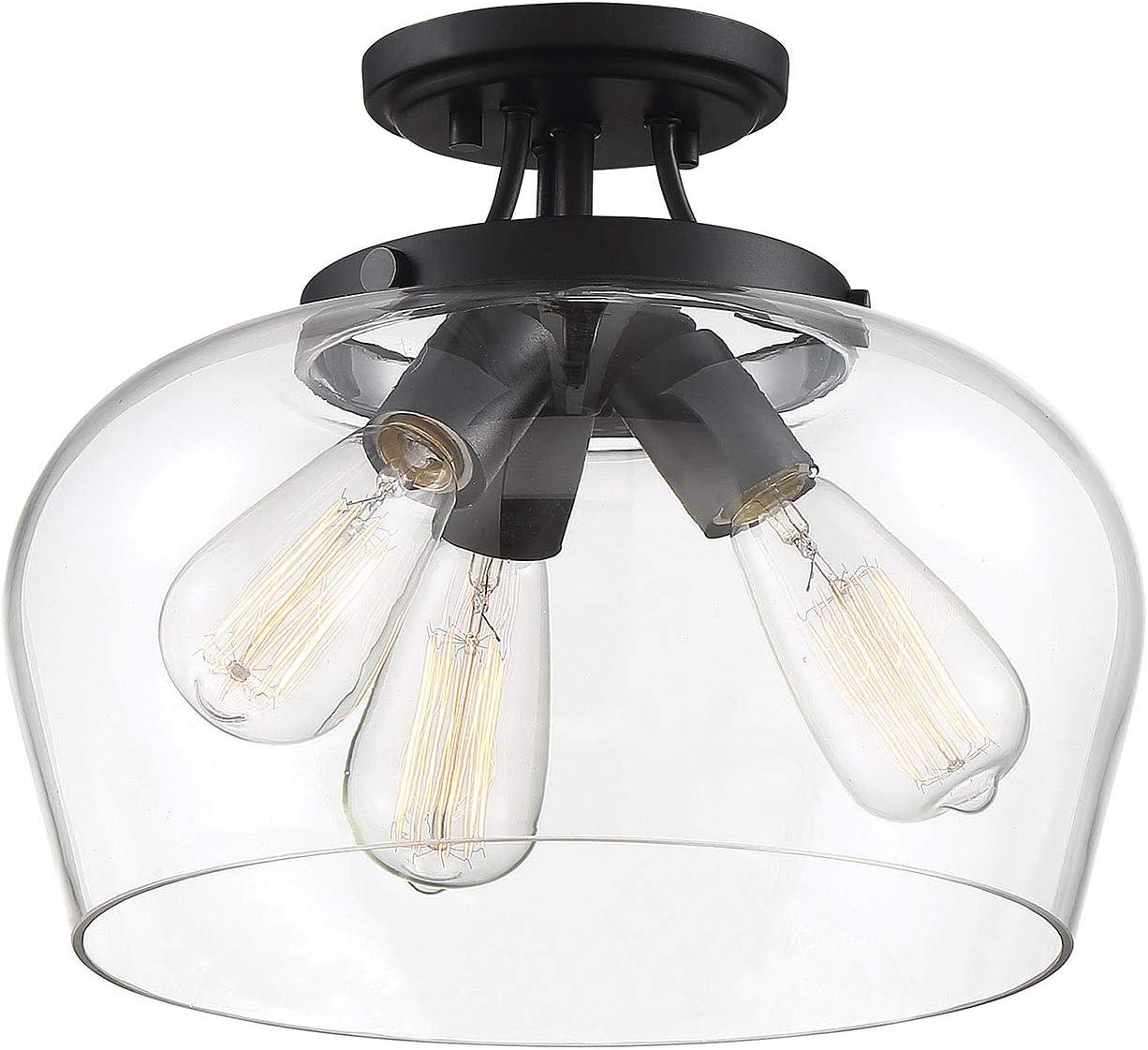 Savoy House Octave 3 - Light Semi-Flush Mount in  Black