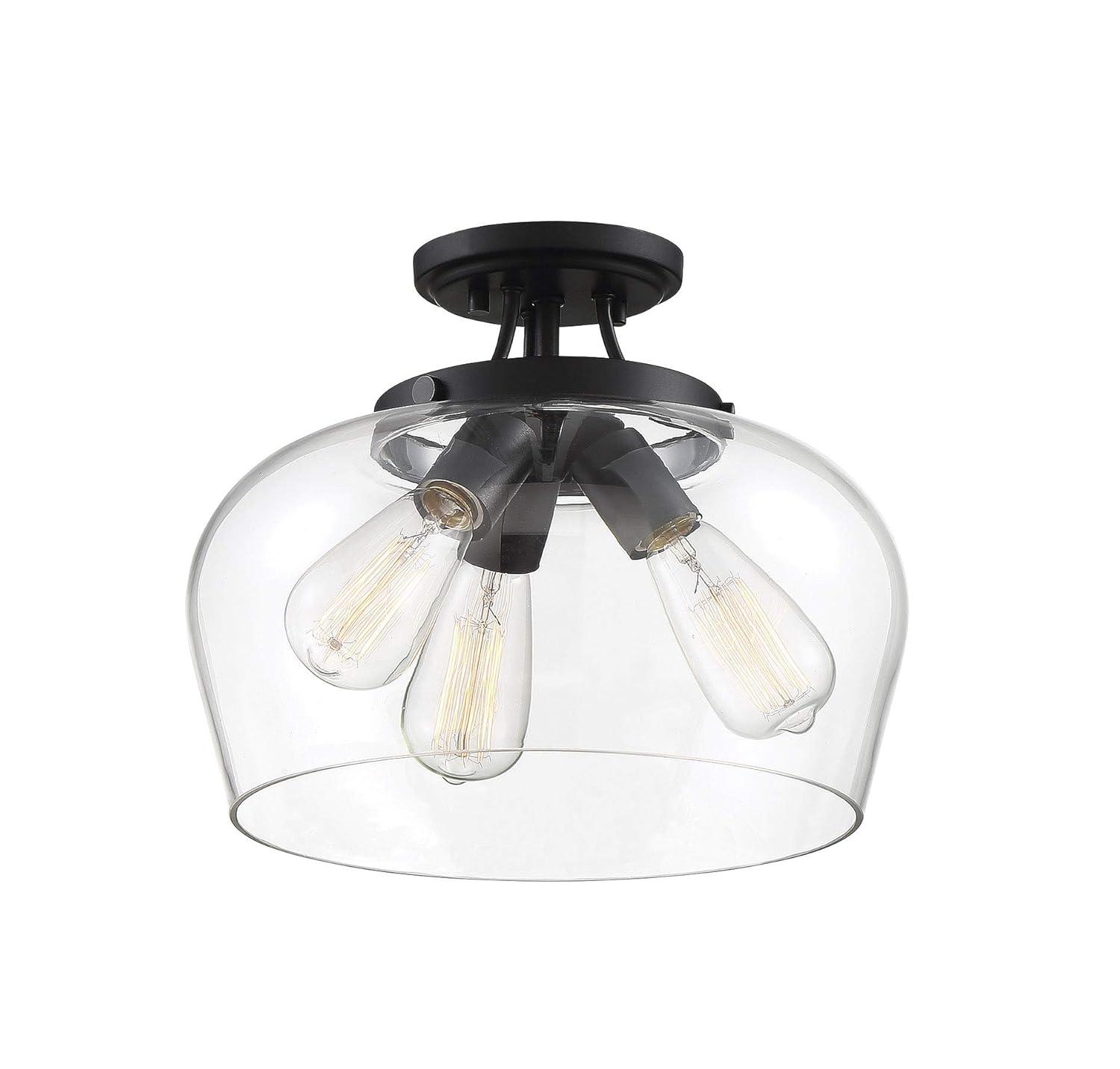 Savoy House Octave 3 - Light Semi-Flush Mount in  Black