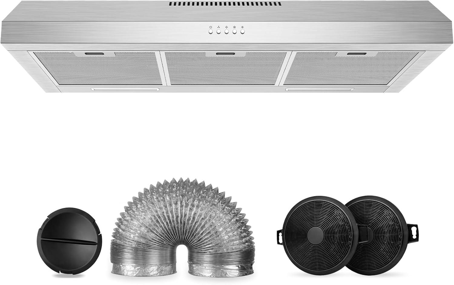 36-Inch Stainless Steel Convertible Under Cabinet Range Hood