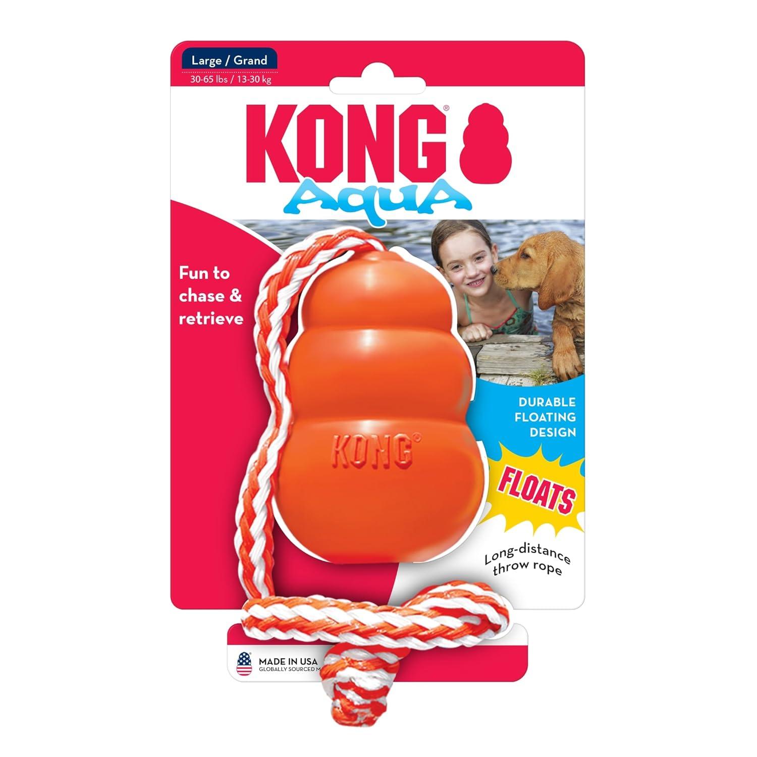 KONG Aqua Retrieval Floating Dog Toy, Orange, Large