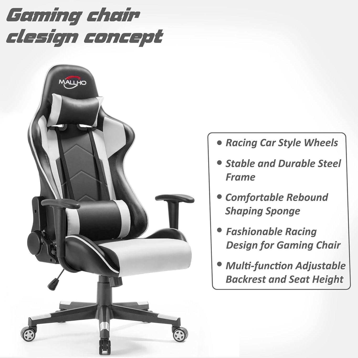 Polar Aurora Adjustable Ergonomic Faux Leather Swiveling PC & Racing Game Chair