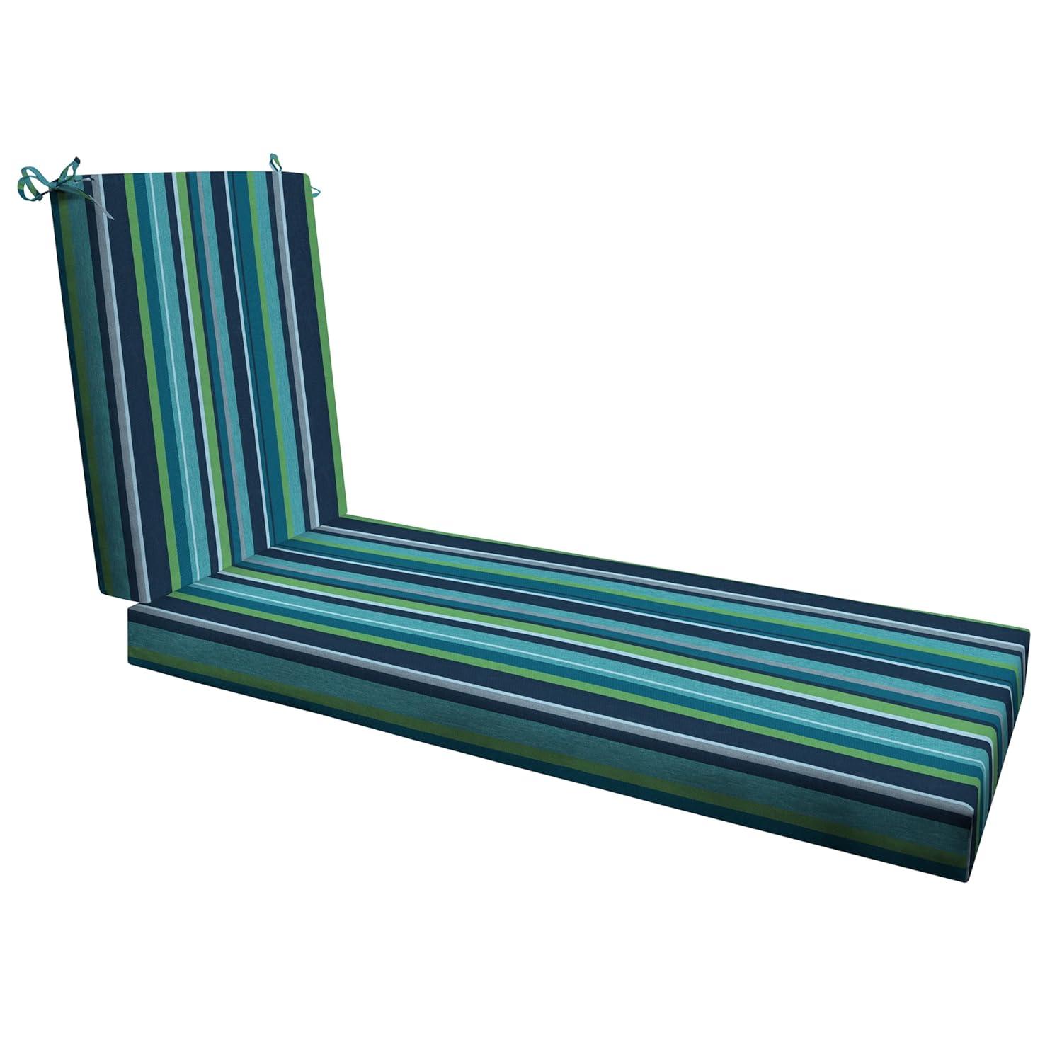 Honeycomb Outdoor Chaise Lounge Cushion - Stripe Poolside