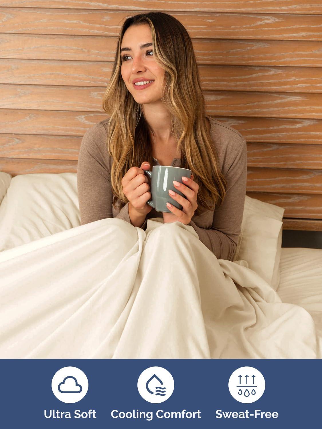 CGK Linens 6 Piece Extra Deep Pocket Ultra Soft & Cooling Sheet Set