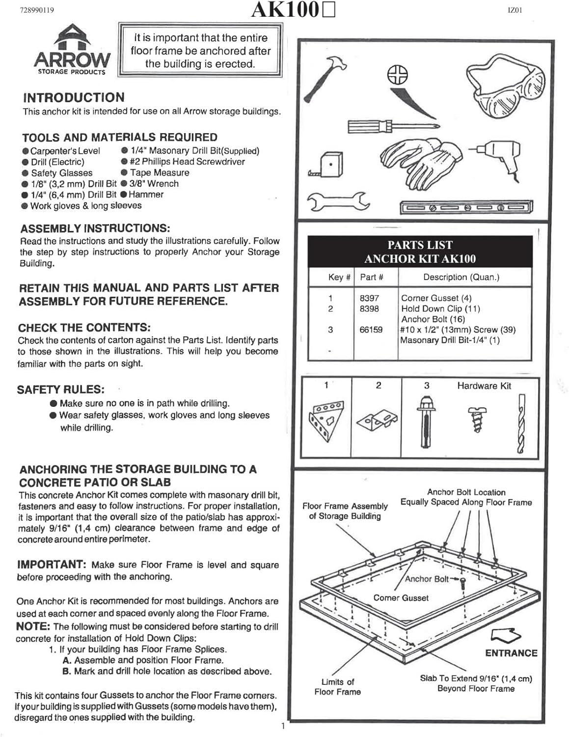 Arrow Steel Anchor Kit