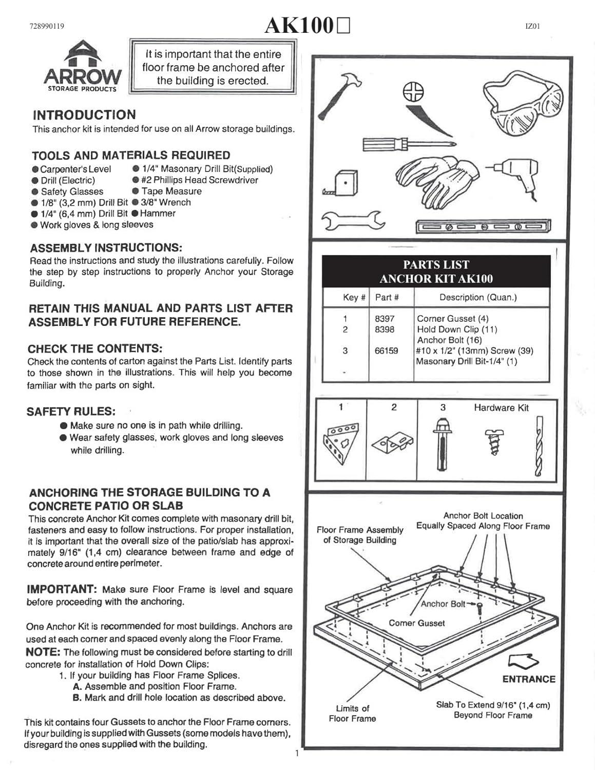 Arrow Steel Anchor Kit