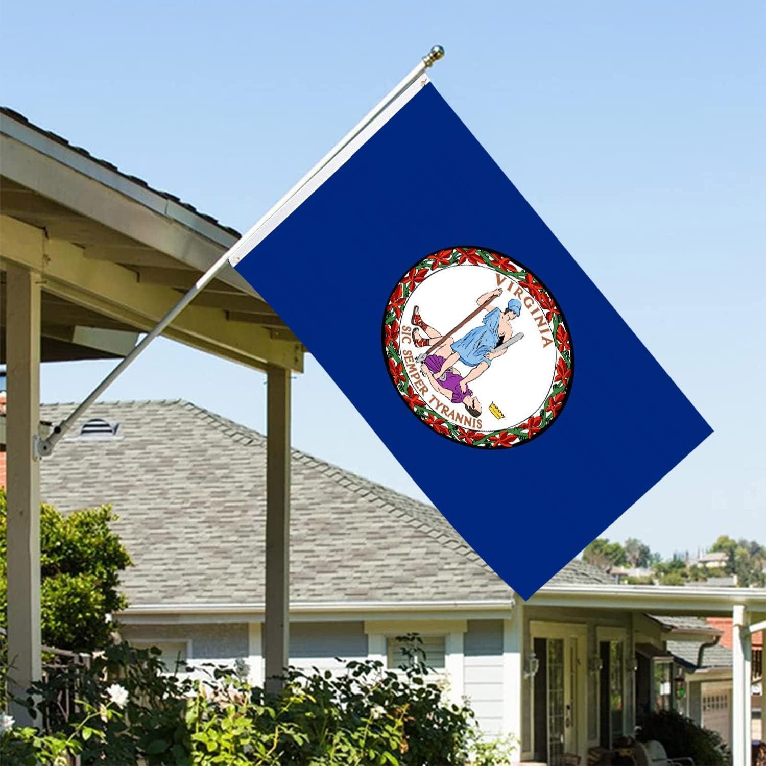 Virginia State Flag 3x5 Double Sided VA Flags Outdoor Heavy Duty 3 Ply Polyester Material with 2 Metal Grommets 4 Rows of Stitching