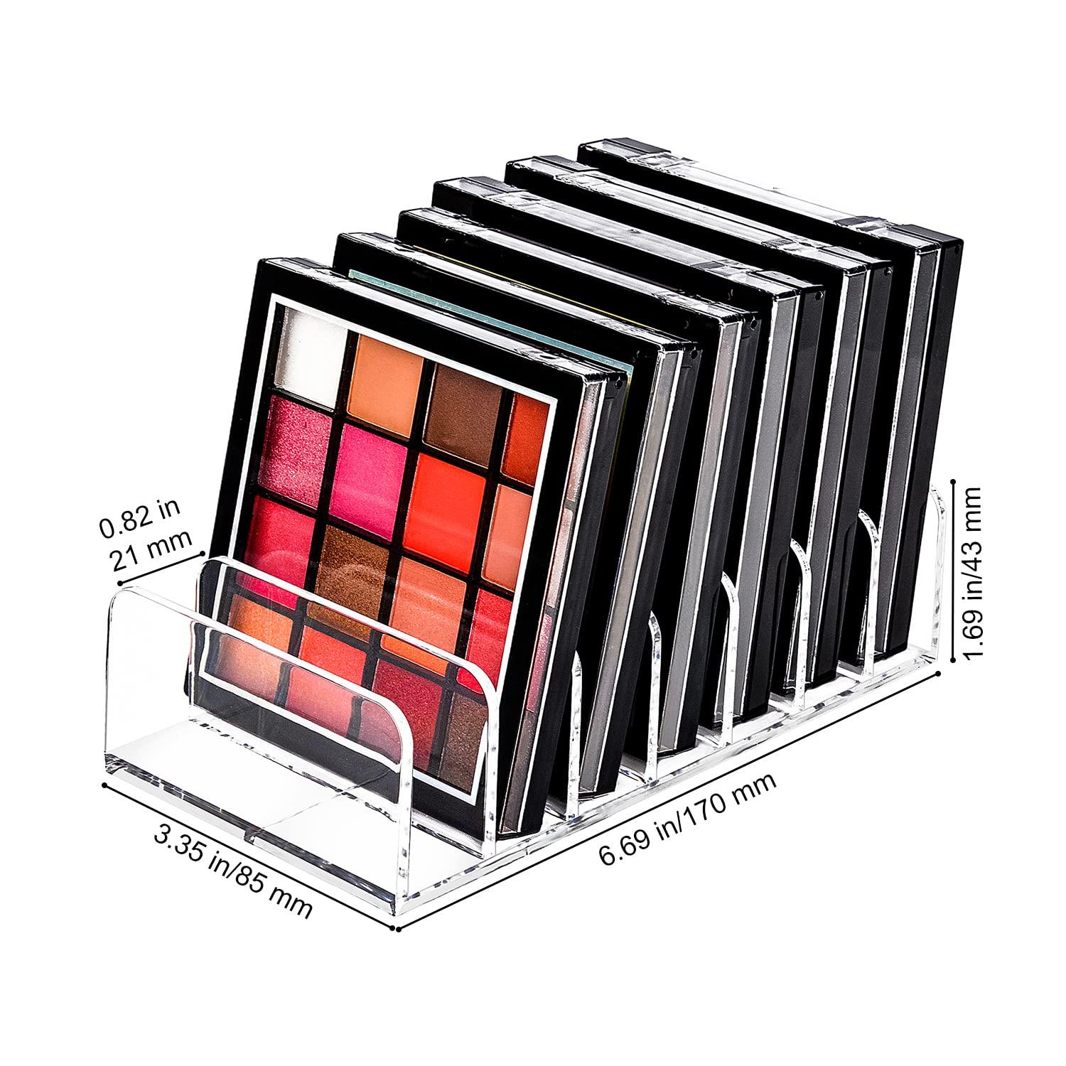 JessLab Small Palette Organizer, 7-Section Divided Plastic Makeup Organizer