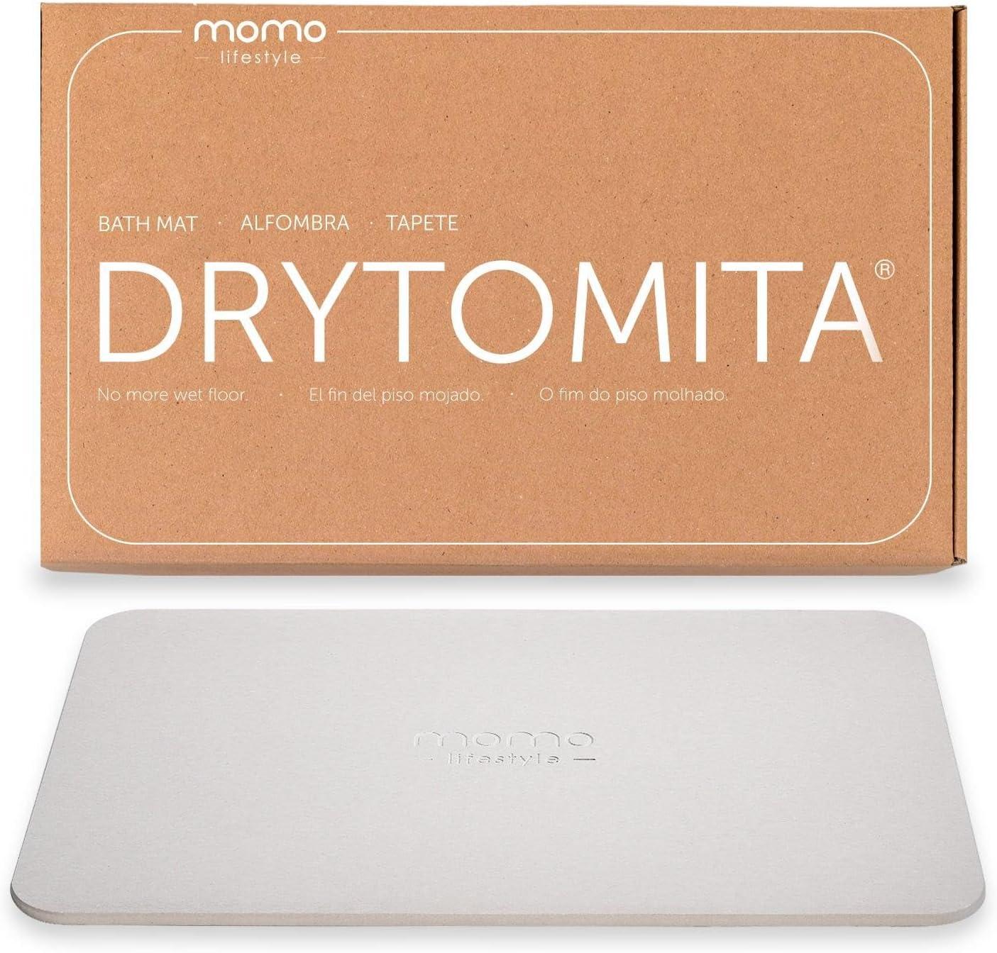 Momo Lifestyle Stone Bath Mat Drytomita 24" X 15" Linen Gray, Diatomaceous Earth, Non-Slip Super Absorbent Quick Drying Shower Mat Bathroom Accessory for Home Spa