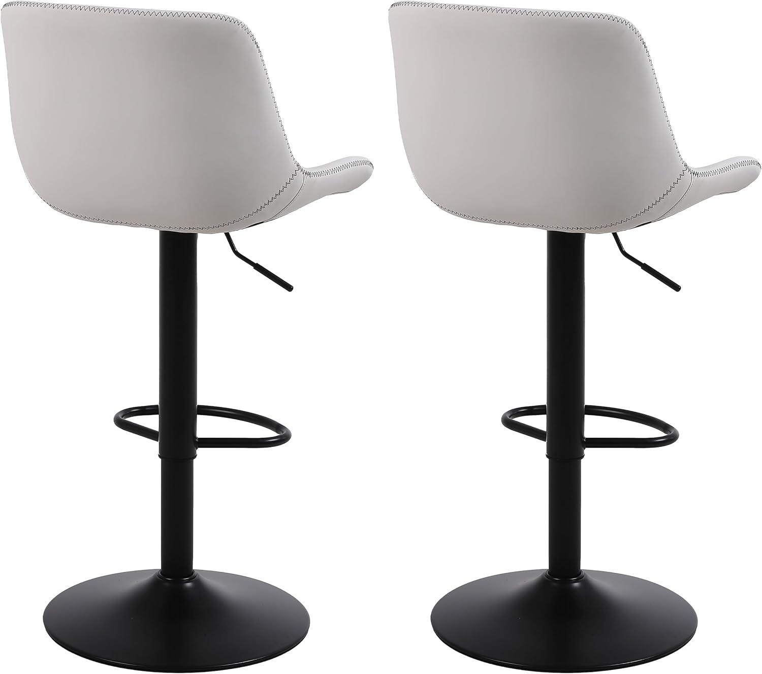 HOMCOM Adjustable Bar Stools Set of 2, Swivel Bar Height Chairs Barstools Padded with Back for Kitchen, Counter, and Home Bar