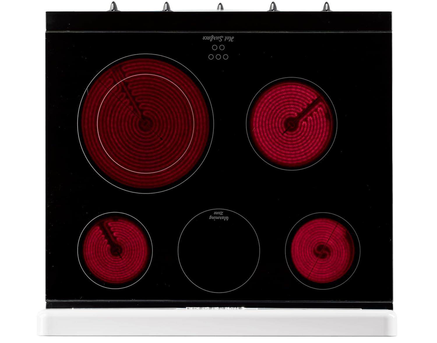 Unique Appliances Classic Retro 30" 5 Element 3.9 cu. ft. Freestanding Electric Glass Top Range with Convection Oven UGP-30CR EC W