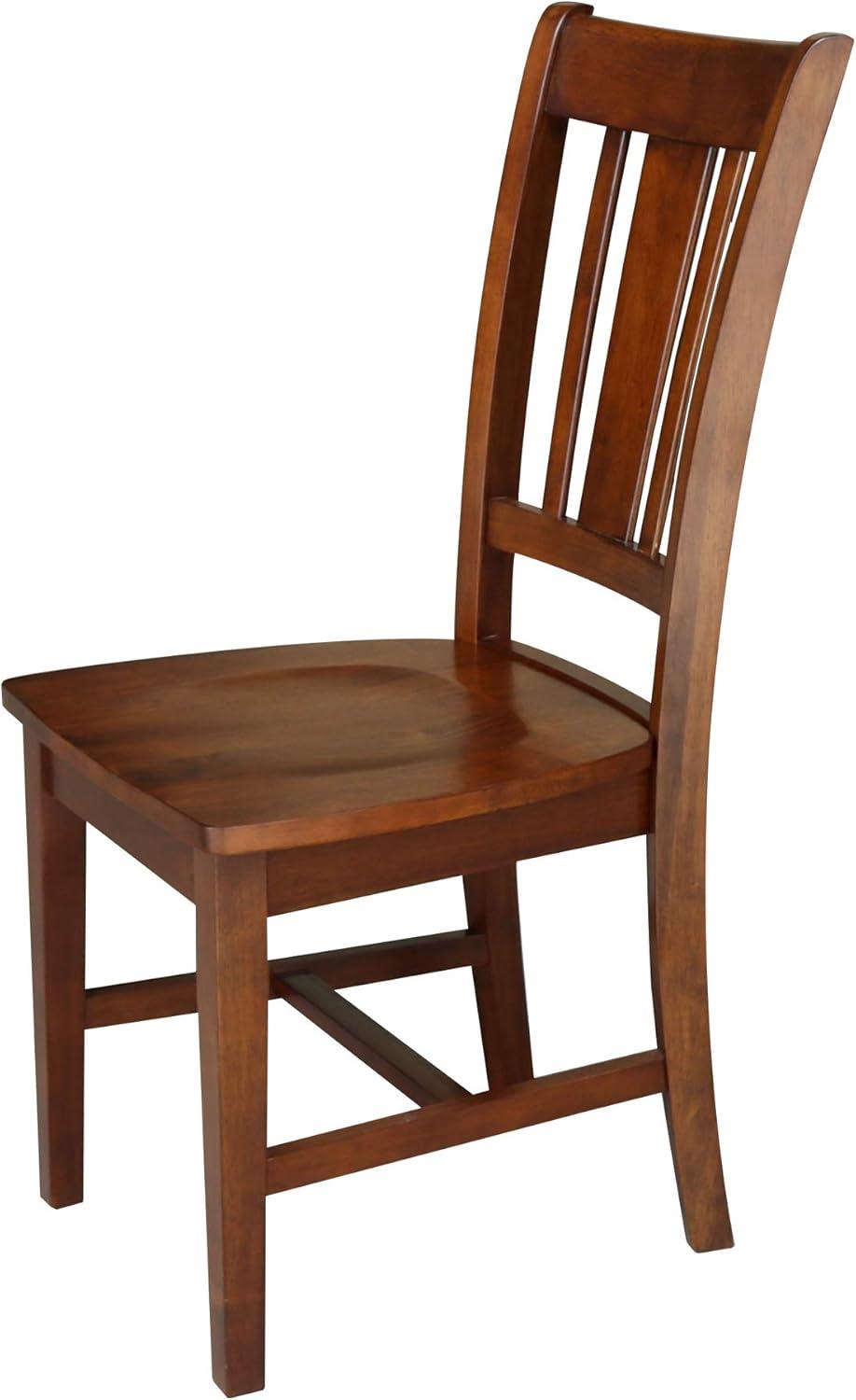 Espresso High Slat Back Wood Side Chair