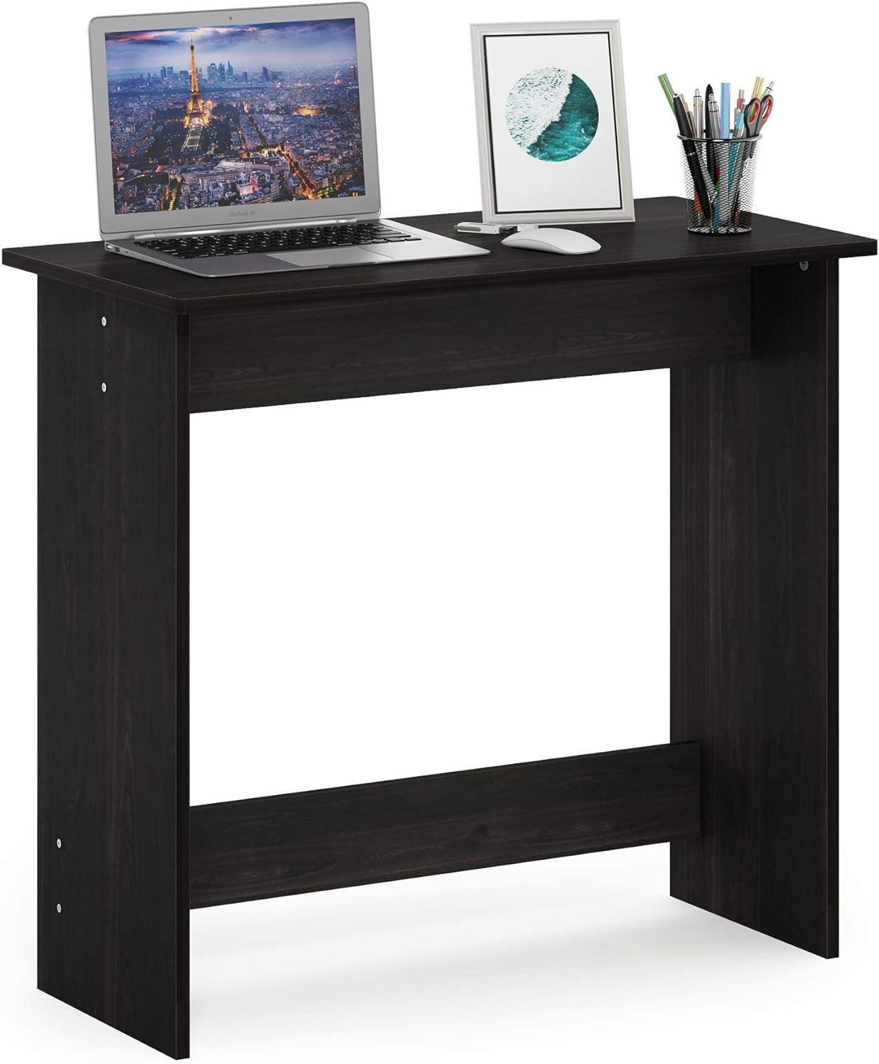 Espresso Wood Rectangular Study Table with Safe Round Edges