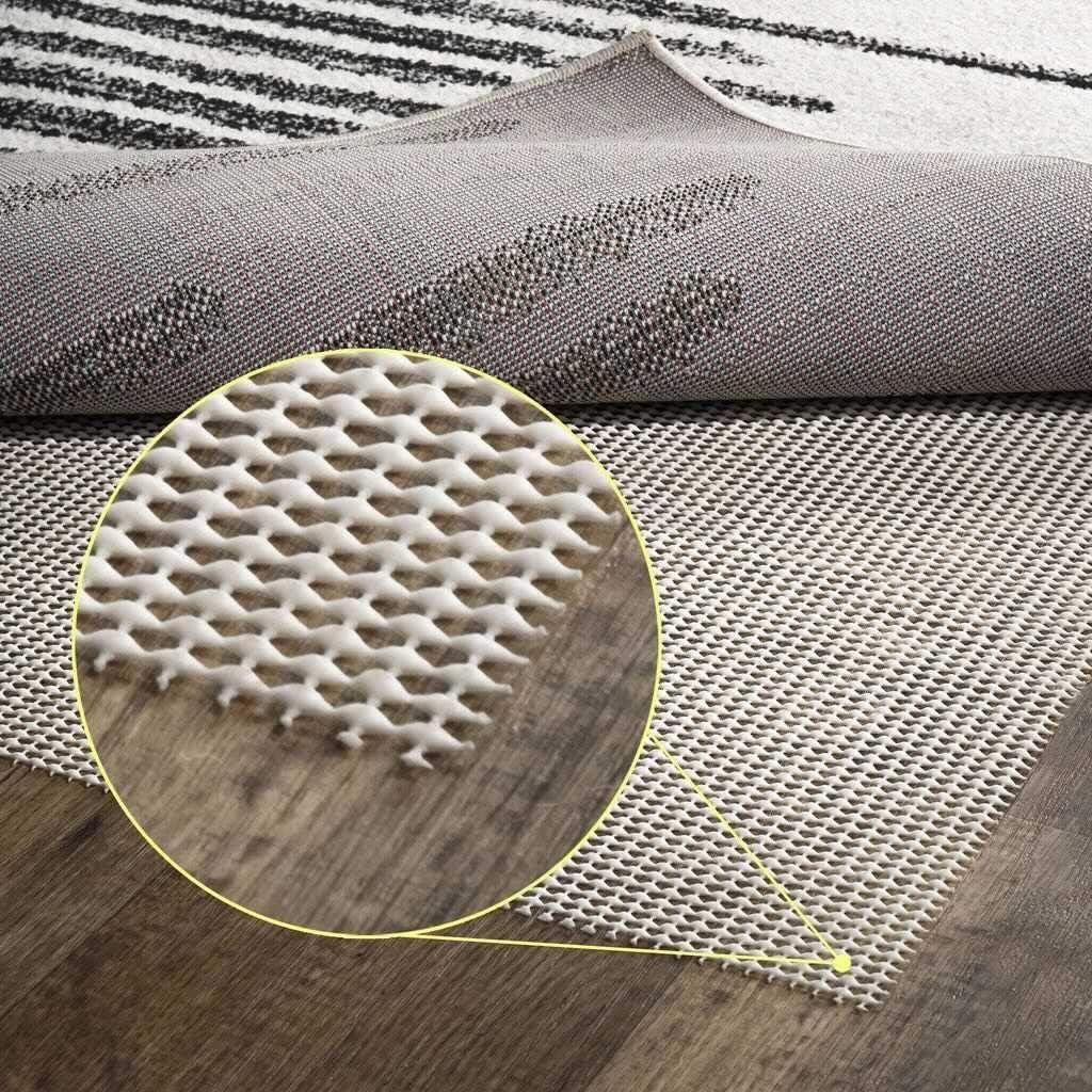 Durable Cream 4' x 6' Non-Slip PVC Rug Pad for Hard Surfaces