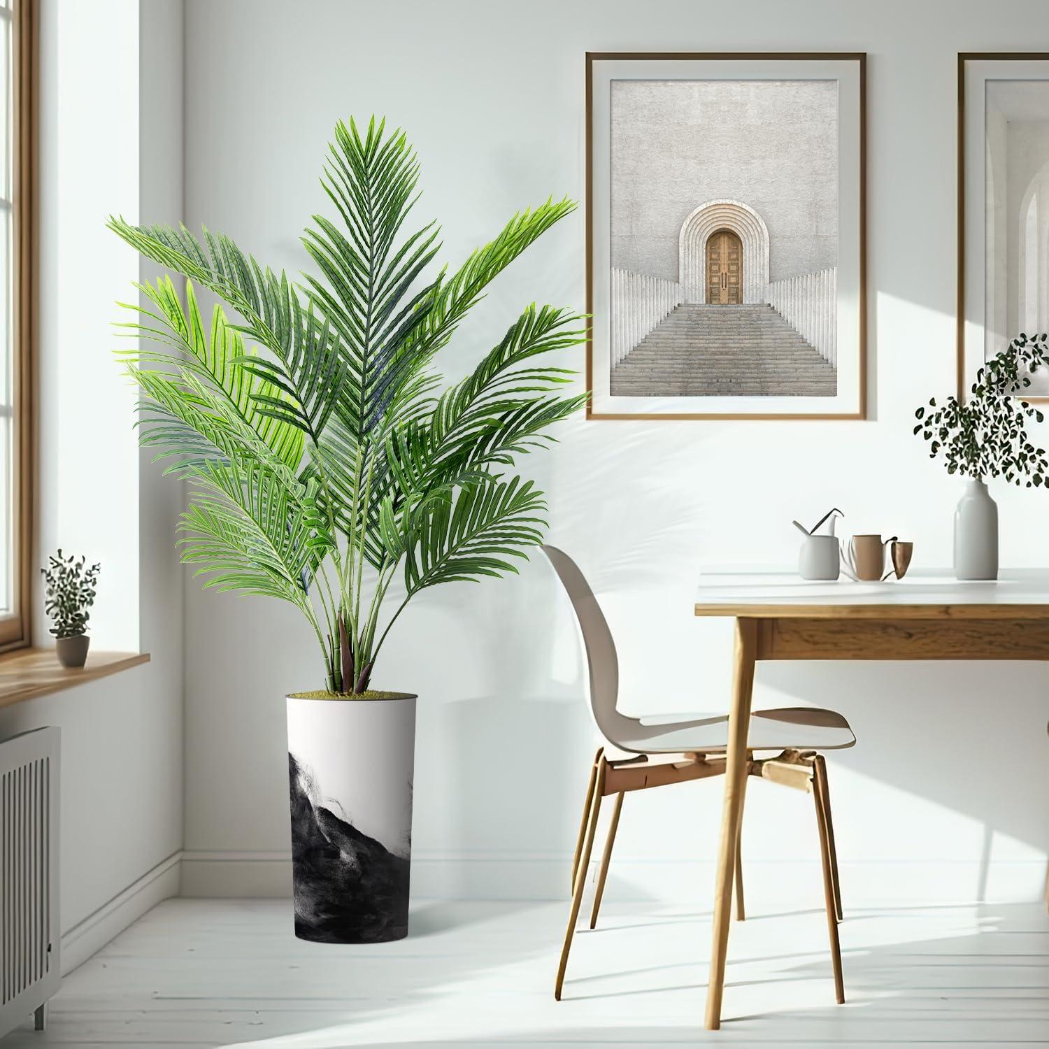 SIGNLEADER Artificial Plant In Planter, Fake Areca Tropical Palm Plant Home Decoration (Plant Pot Plus Plant)