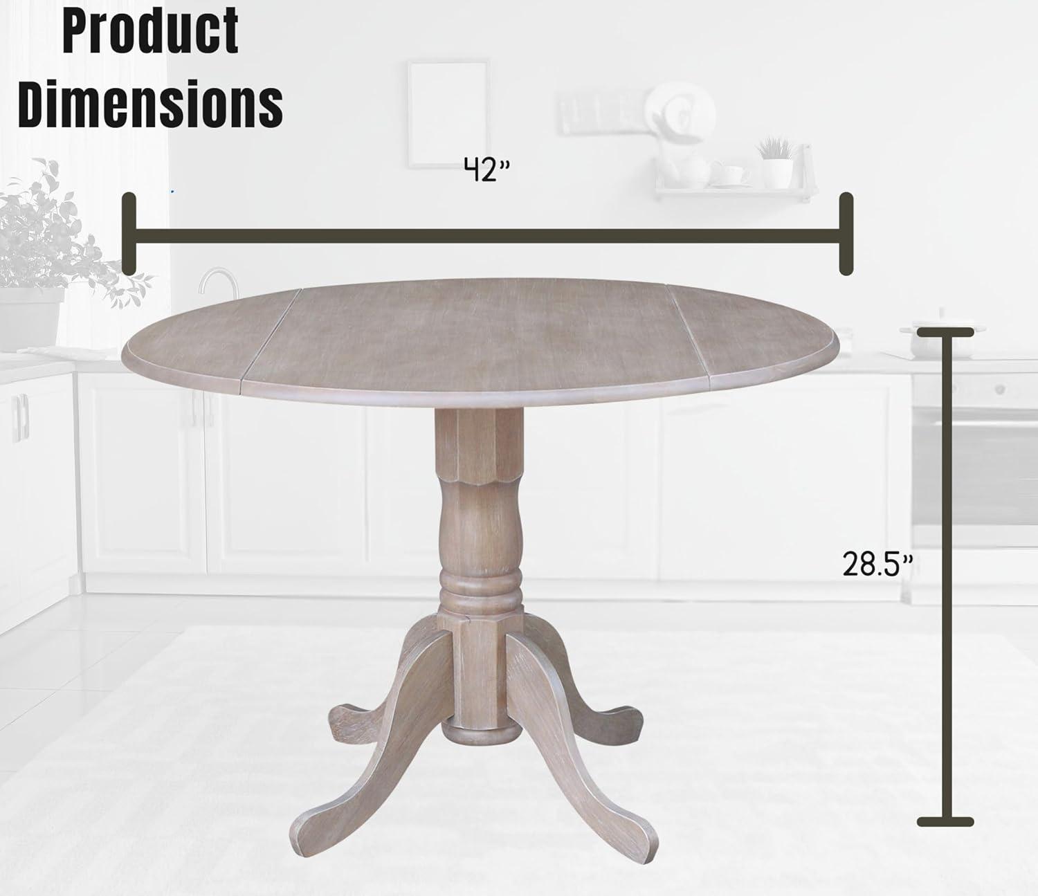 42" Mason Round Dual Drop Leaf Dining Table - International Concepts