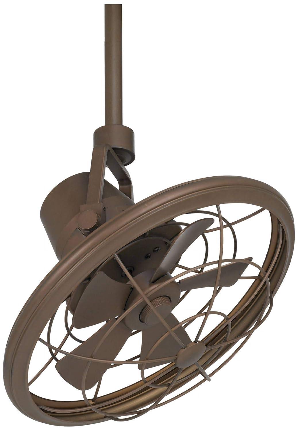 18" Casa Vieja Big Sky Mission Indoor Outdoor Ceiling Fan with Wall Control Mounted Adjustable Oil Rubbed Bronze Cage Damp Rated for Patio Exterior