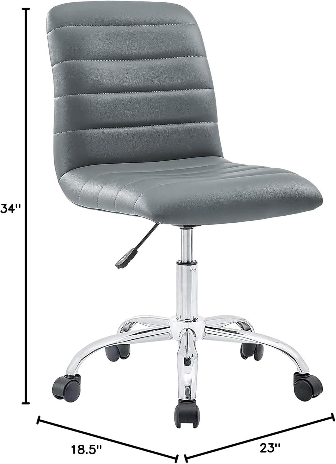 Modway Ripple Armless Mid Back Vinyl Office Chair