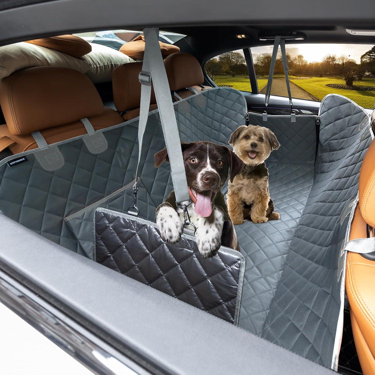 Gray Waterproof Non-Slip Pet Car Seat Cover Hammock