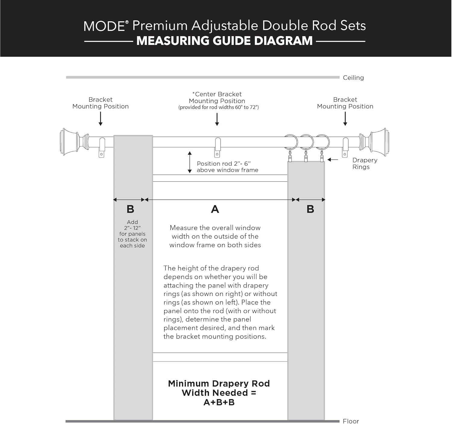 Premium - Double Steel Adjustable Double Curtain Rod