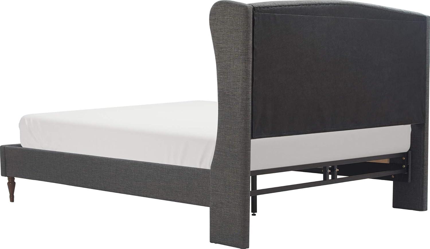Queen Elmhurst Upholstered Wing Bed Frame Gray - Finch