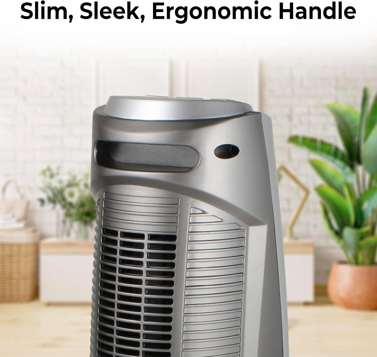 Comfort Zone Portable 1500W Ceramic Oscillating Digital Tower Space Heater