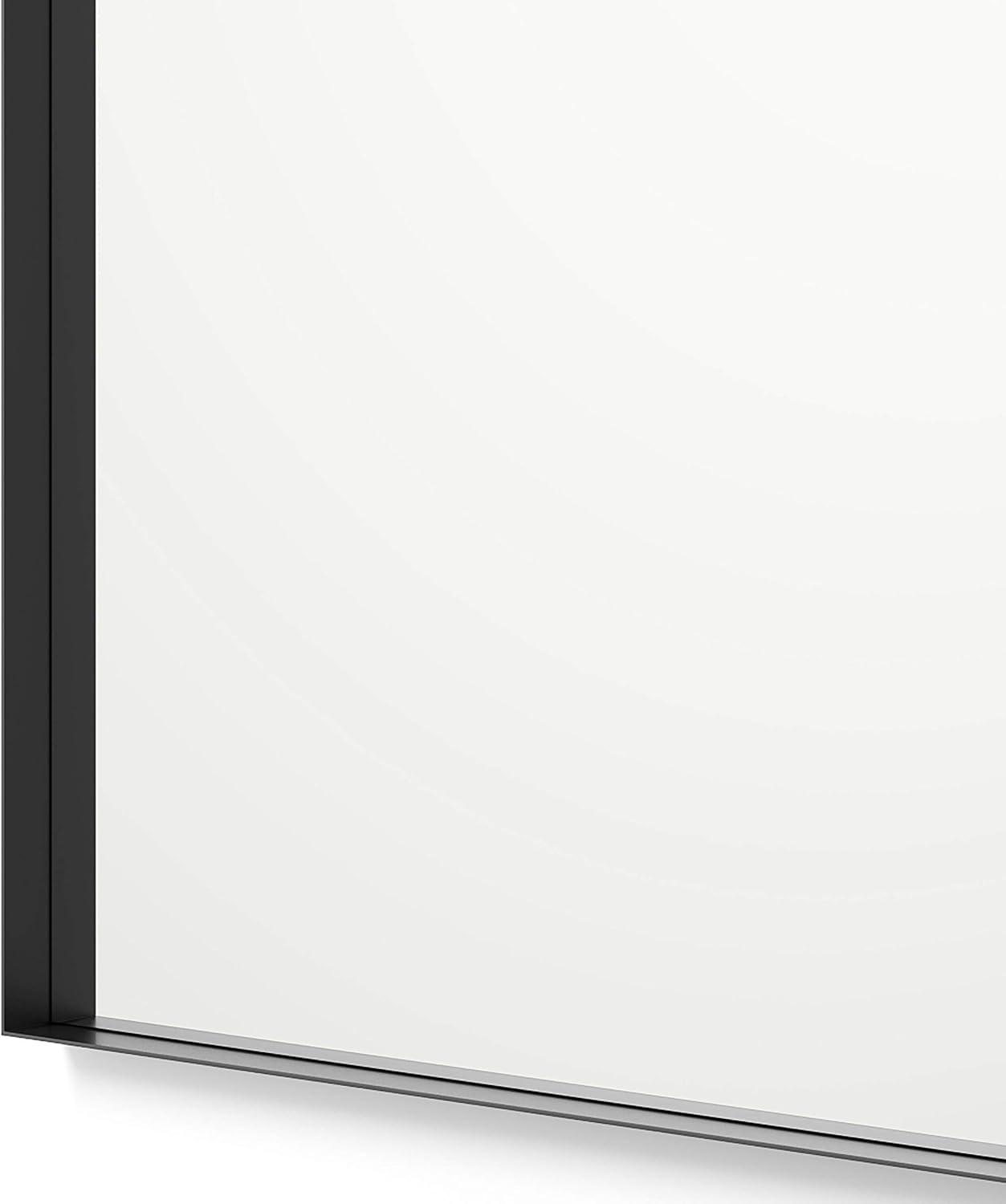 Better Bevel 20" x 30" Black Metal Framed Mirror | Rectangle Bathroom Wall Mirror | Square Corner