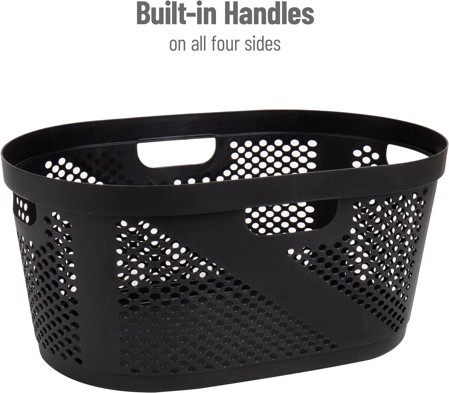 Mind Reader Mind Reader 40L Laundry Basket, Clothes Hamper, Ventilated, Plastic, 23"L x 14.5"W x 10.5"H, 2 Pack (Set of 2)