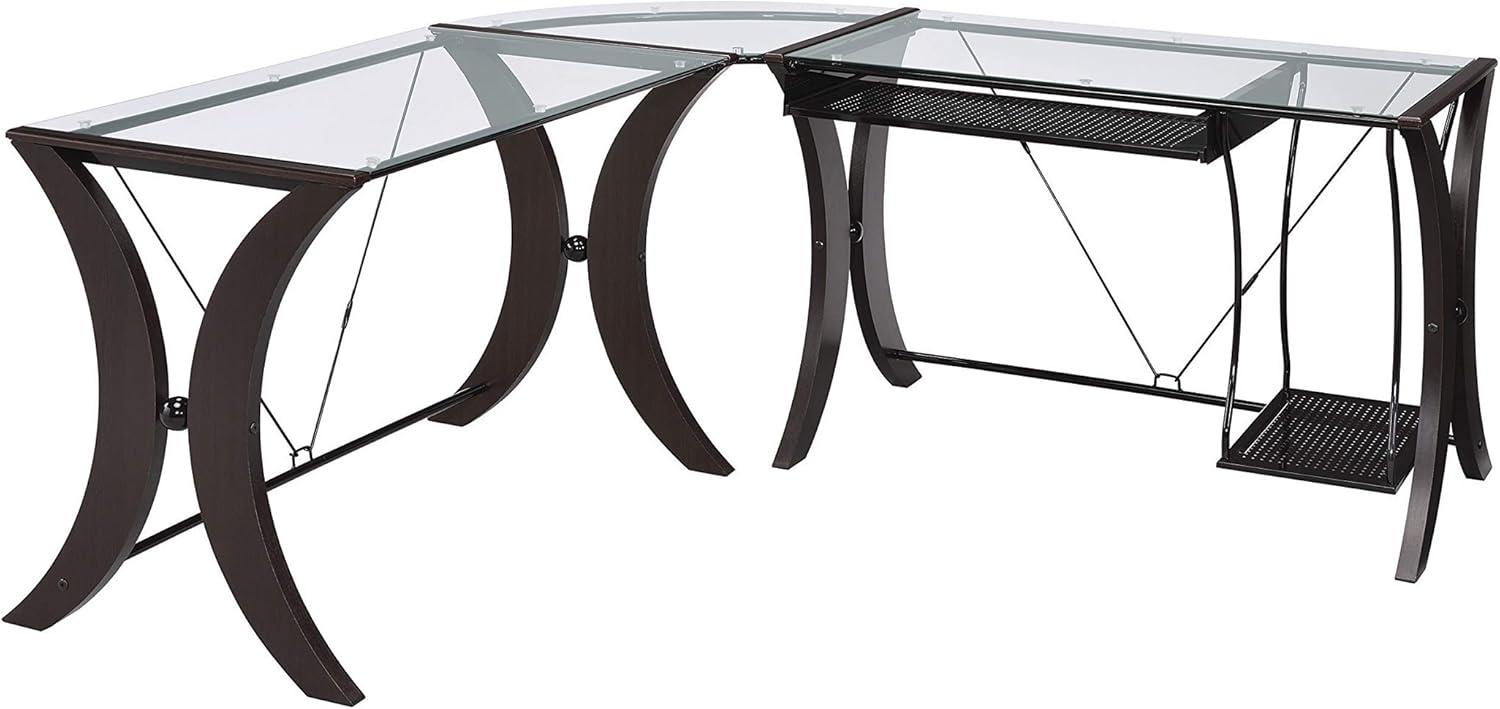 Monterey 3-piece L-shaped Computer Desk Set Cappuccino