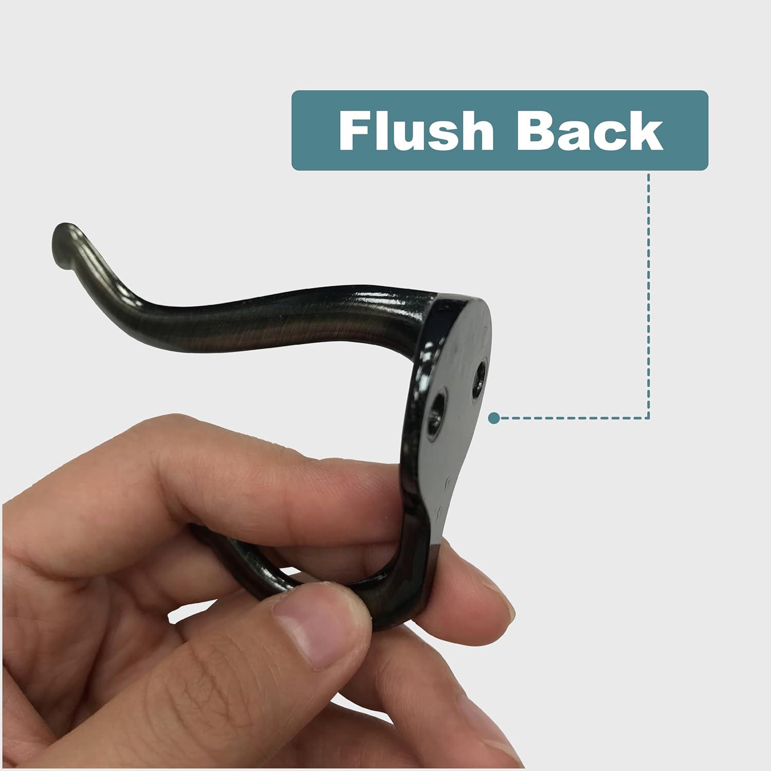 Coat Hooks for Wall Hanging Heavy Duty Wall Mounted Oil Rubbed Bronze Black, 5 Pack