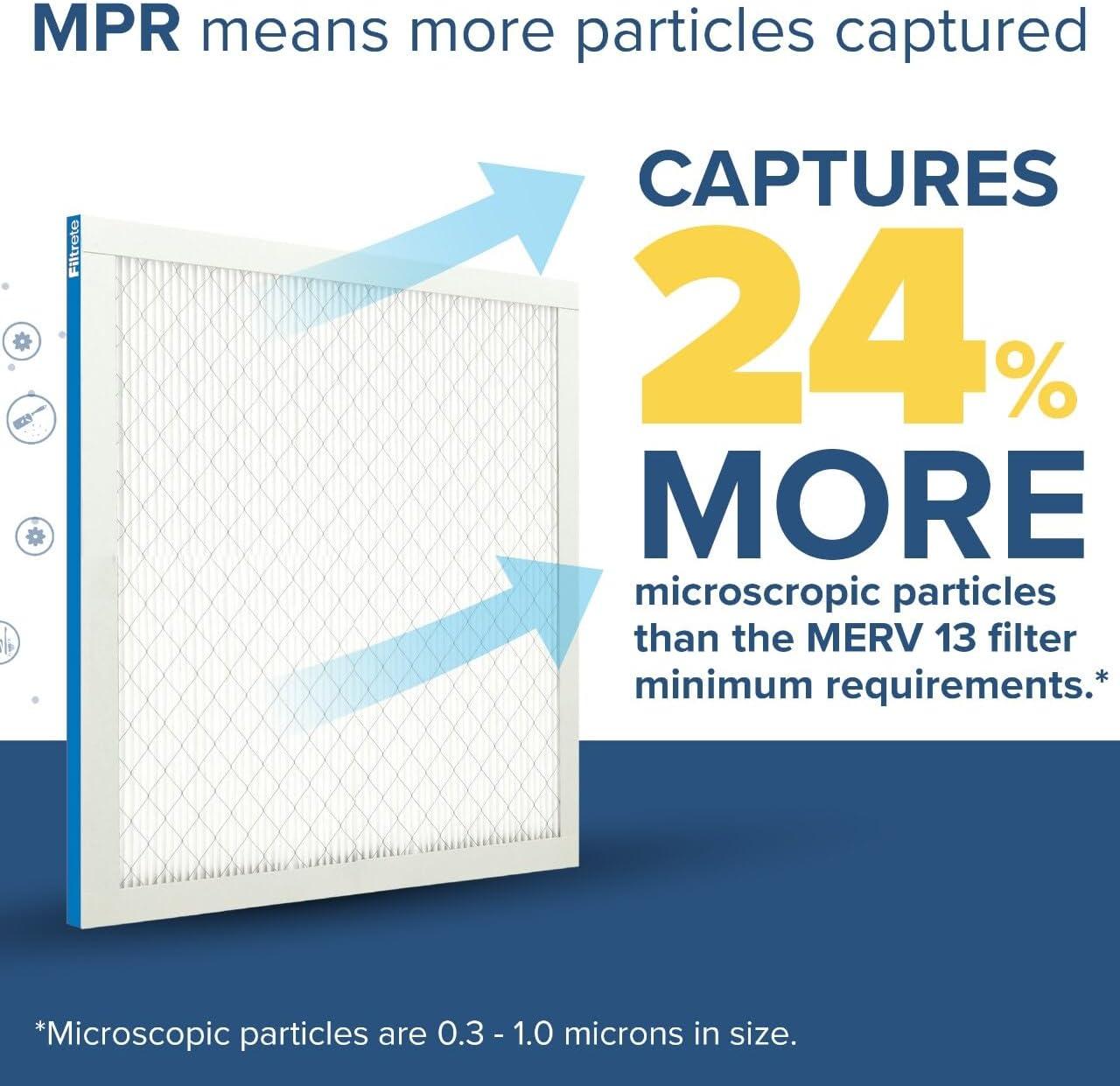 Filtrete 20x25x1 Air Filter, MPR 1900, MERV 13, Healthy Living Ultimate Allergen 3-Month Pleated 1-Inch Air Filters, 2 Filters