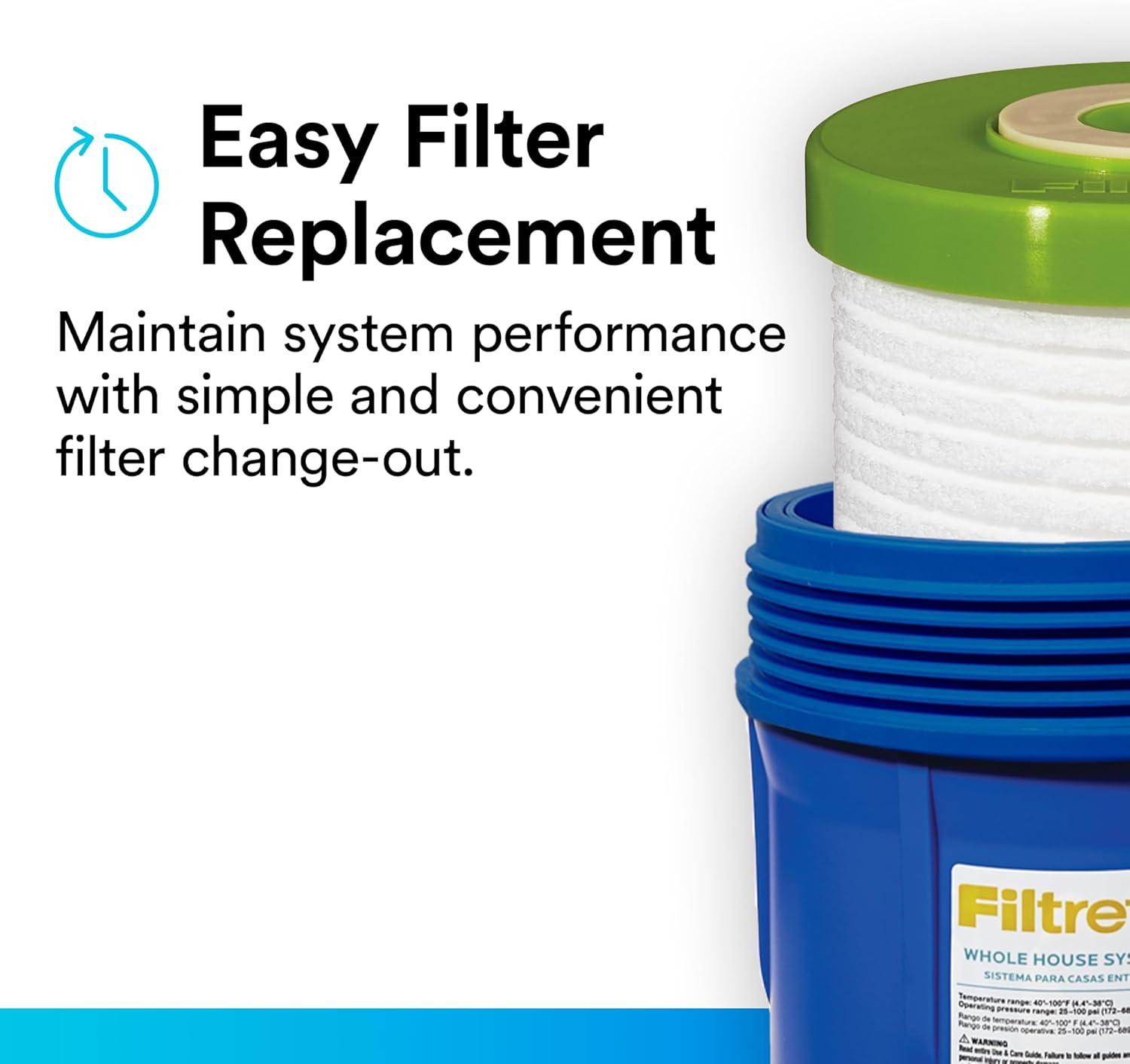 Filtrete Large Capacity Whole House Grooved Replacement Water Filter, 4WH-HDGR-F01