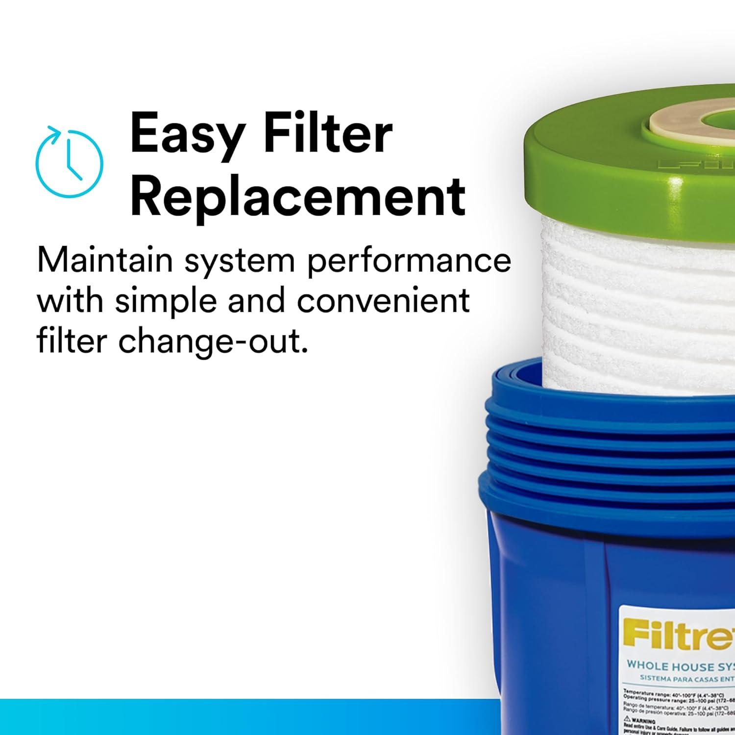 Filtrete Large Capacity Whole House Grooved Replacement Water Filter, 4WH-HDGR-F01