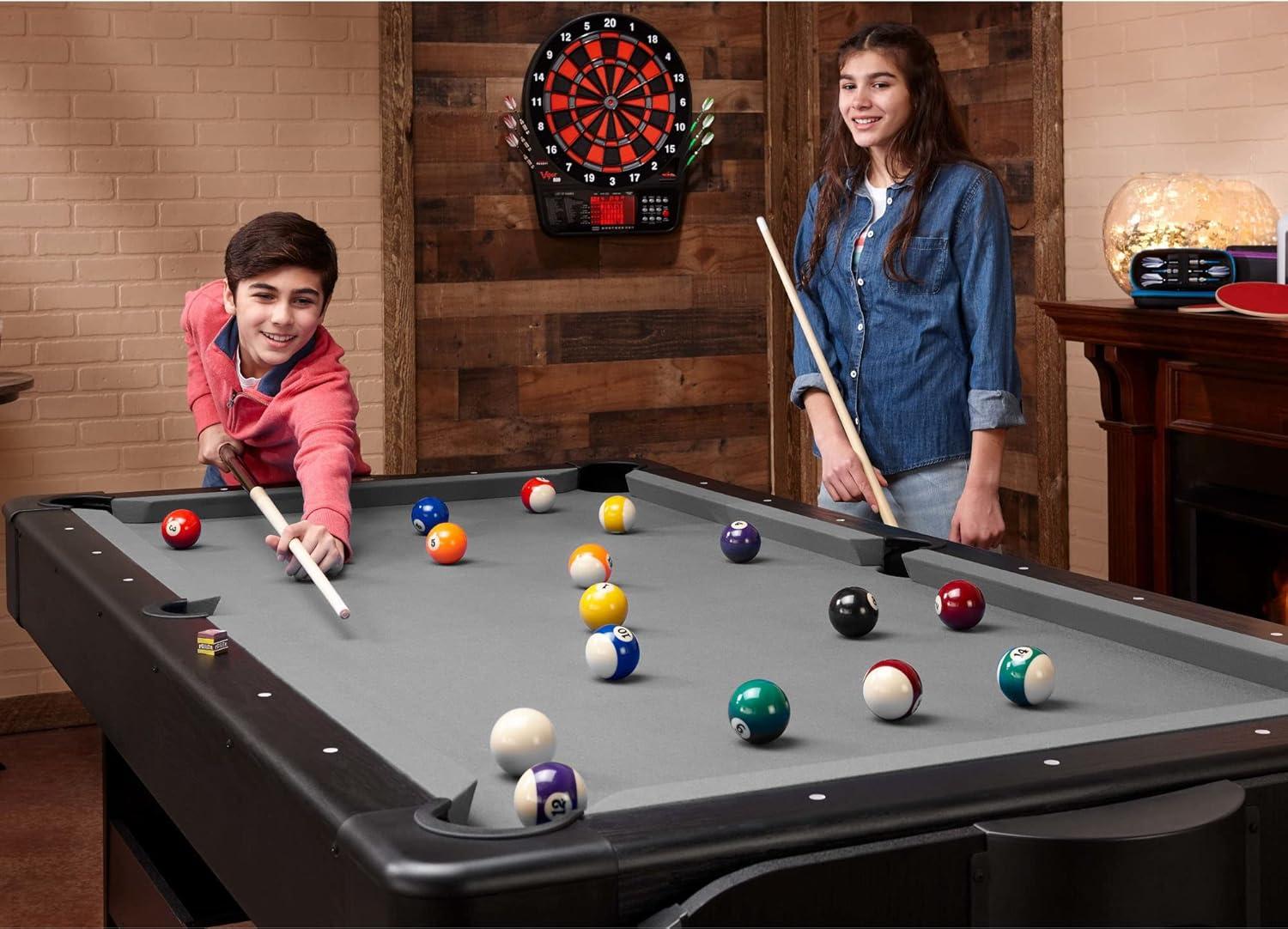 Gray 7-Foot 3-in-1 Multi-Game Table with Rotation