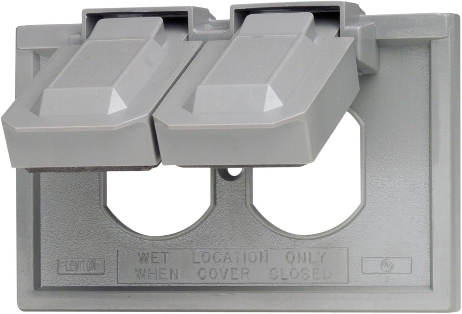 Gray Polycarbonate 1-Gang Weatherproof Duplex Outlet Cover