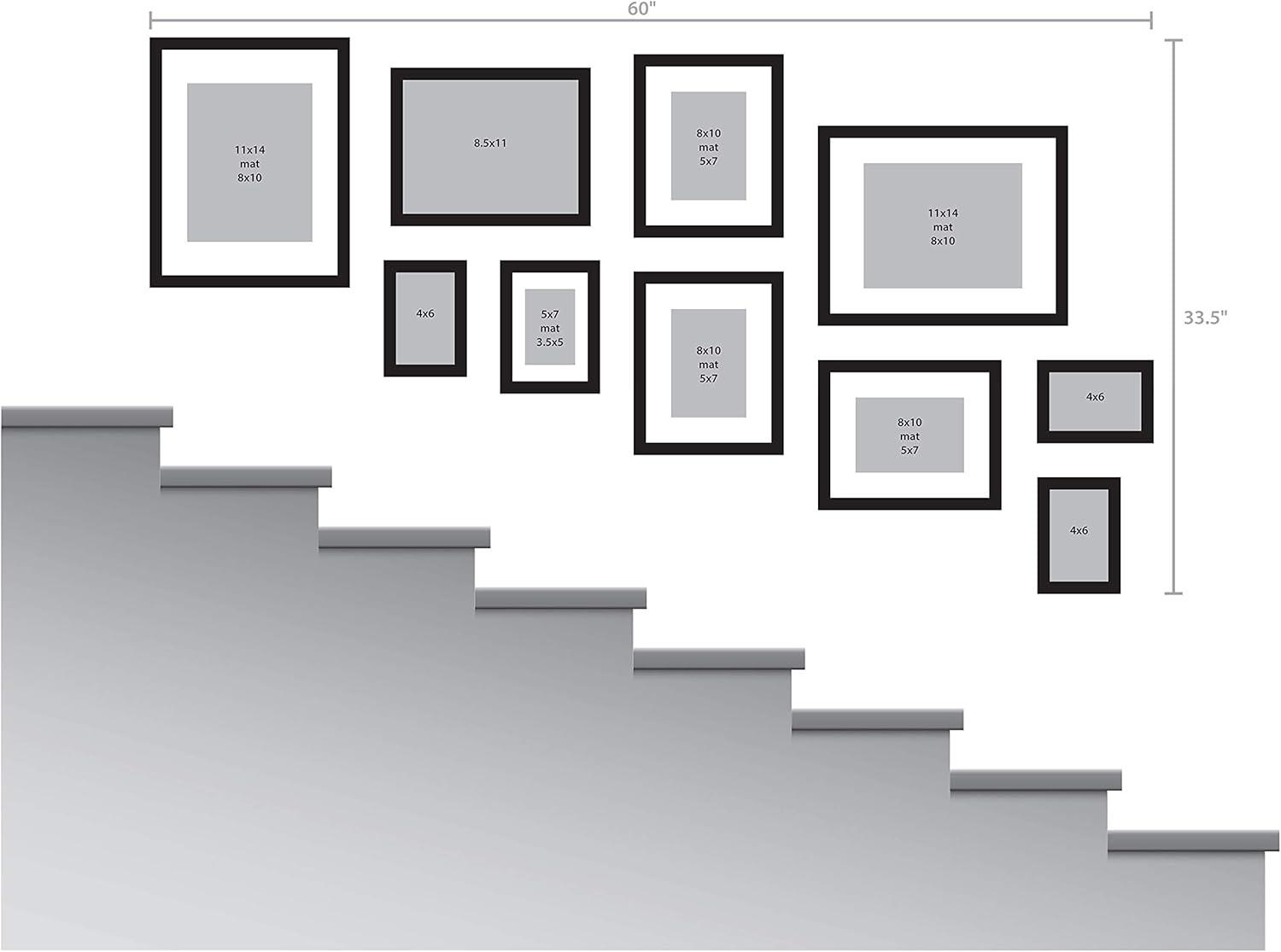 DesignOvation Gallery Rectangle Wood Wall Frame, 11x14 matted to 8x10, White